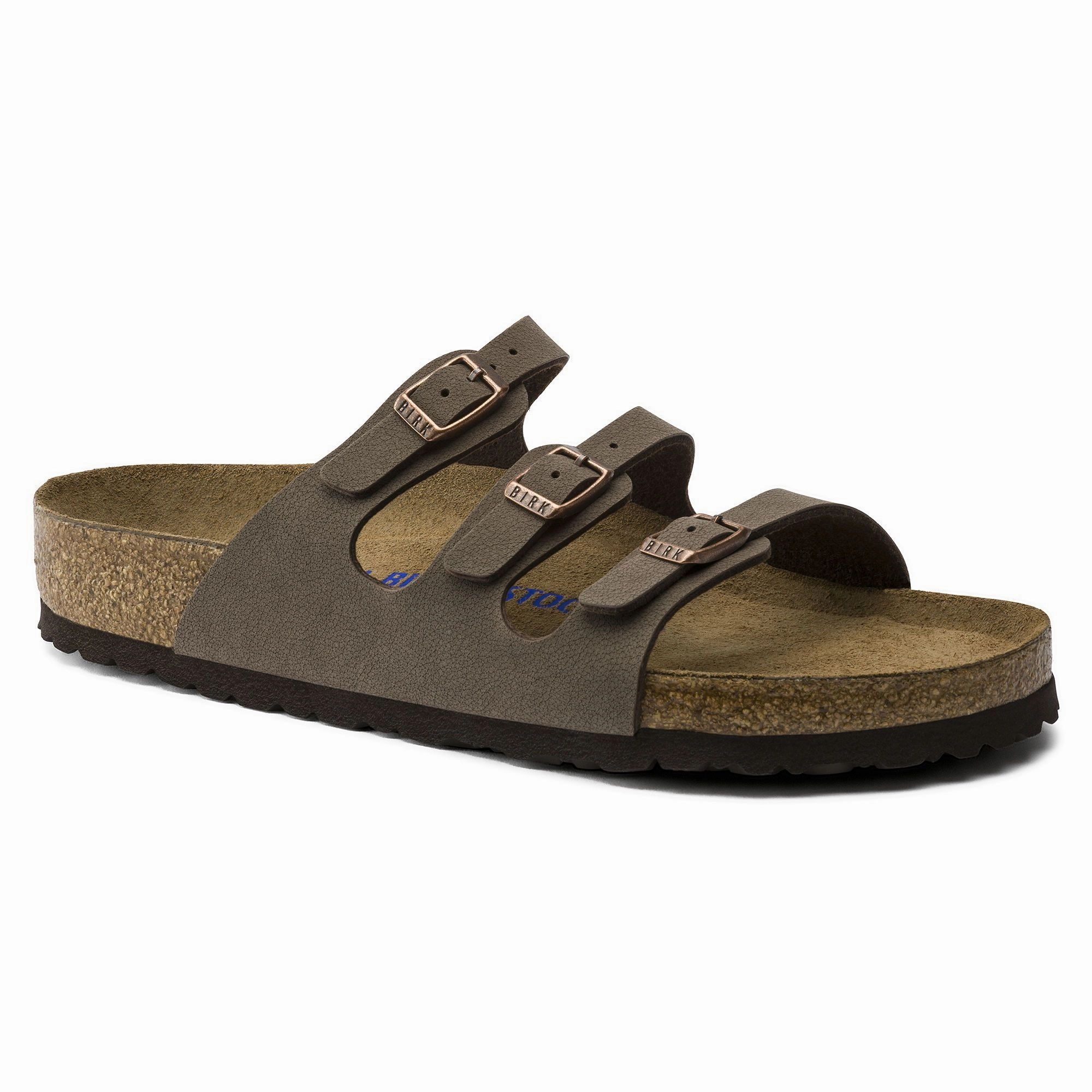 BIRKENSTOCK FLORIDA SOFT FOOTBED MOCHA BIRKIBUC UNISEX Durable Comfort Wraparound Design