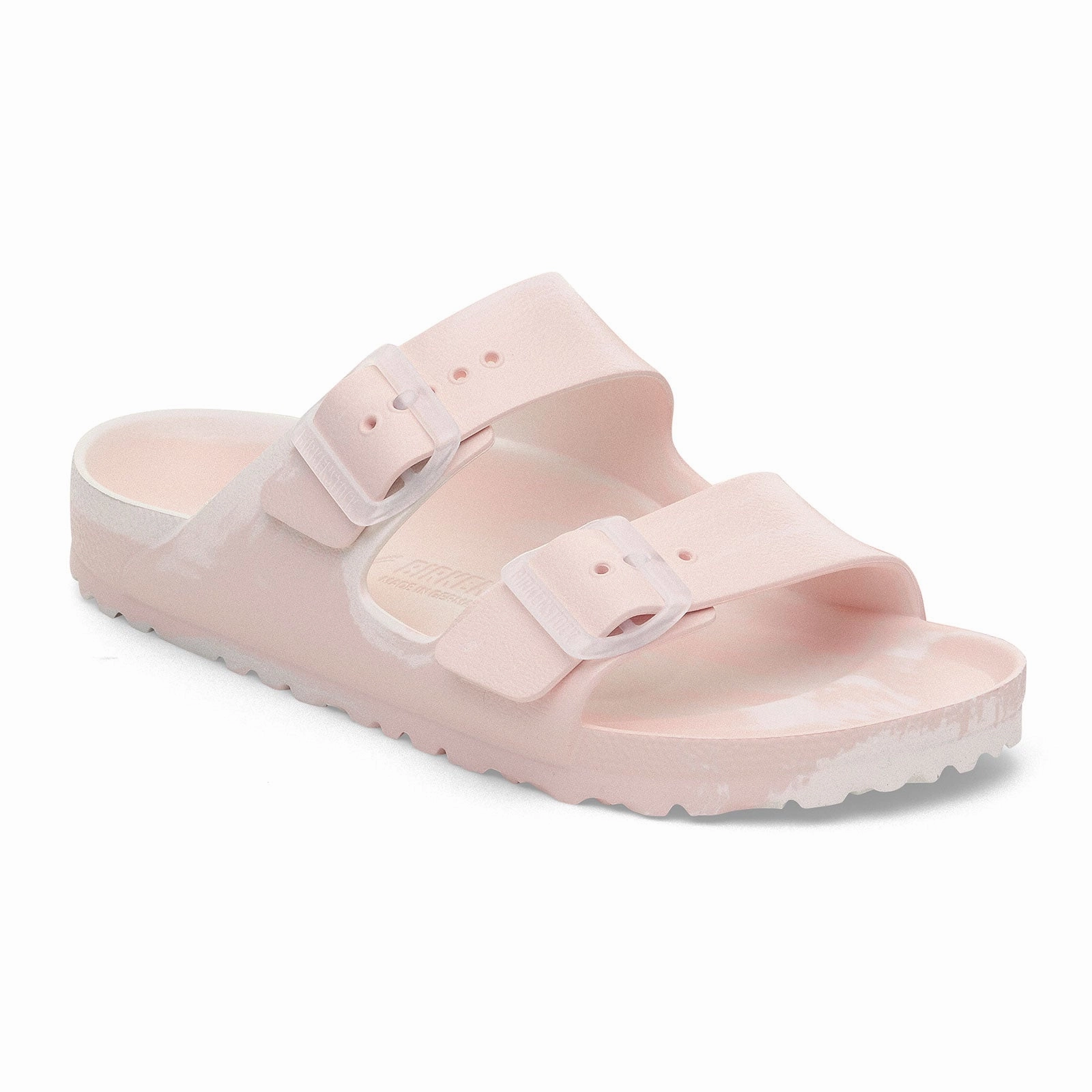 Knotted Straps Travel Comfort Shoes Birkenstock Arizona EVA Narrow Slide Sandal (Women) - Multi Light Rose/Eggshell