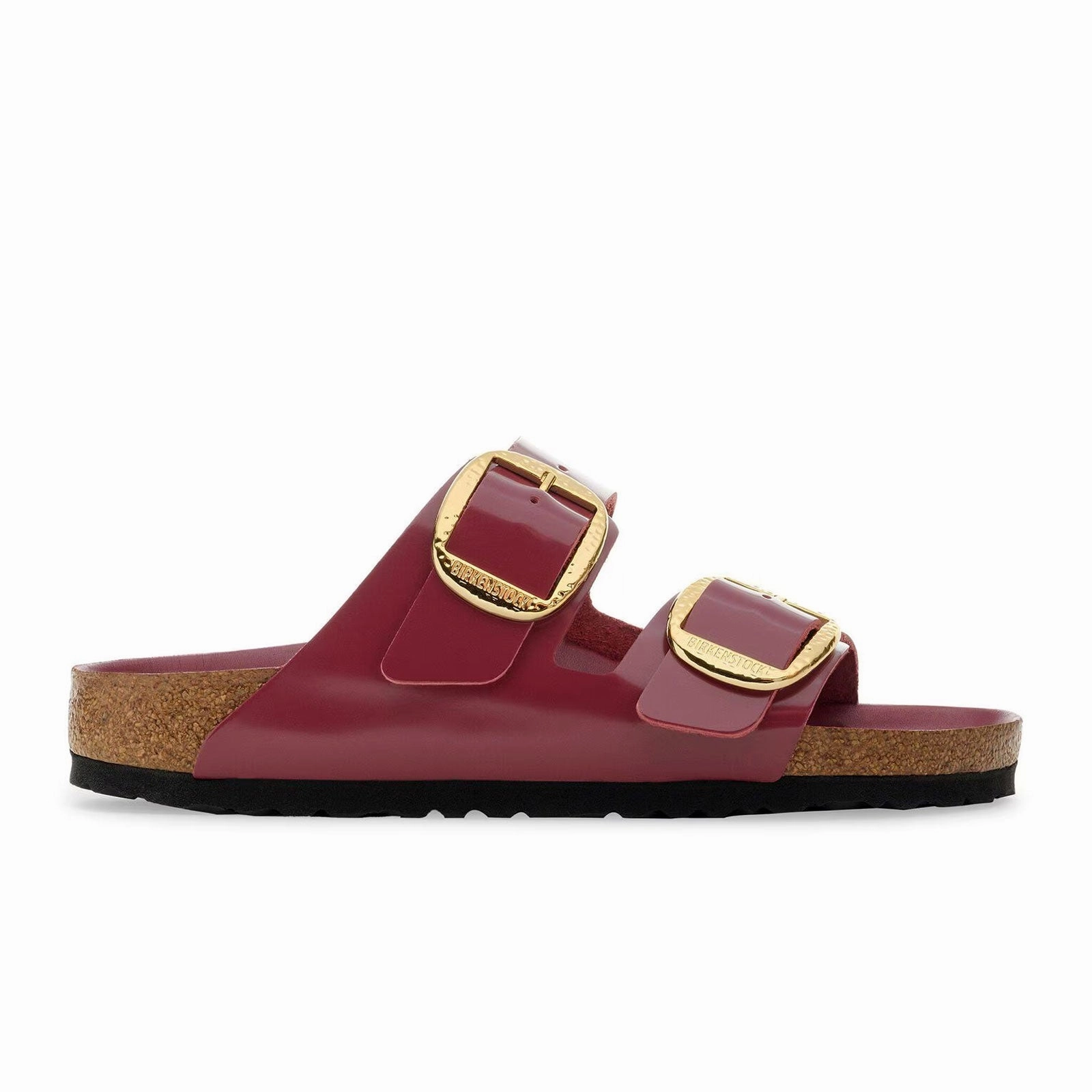 Eco Friendly Material Birkenstock Arizona Hammered Big Buckle Slide Sandal (Women) - High Shine Zinfandel Leather