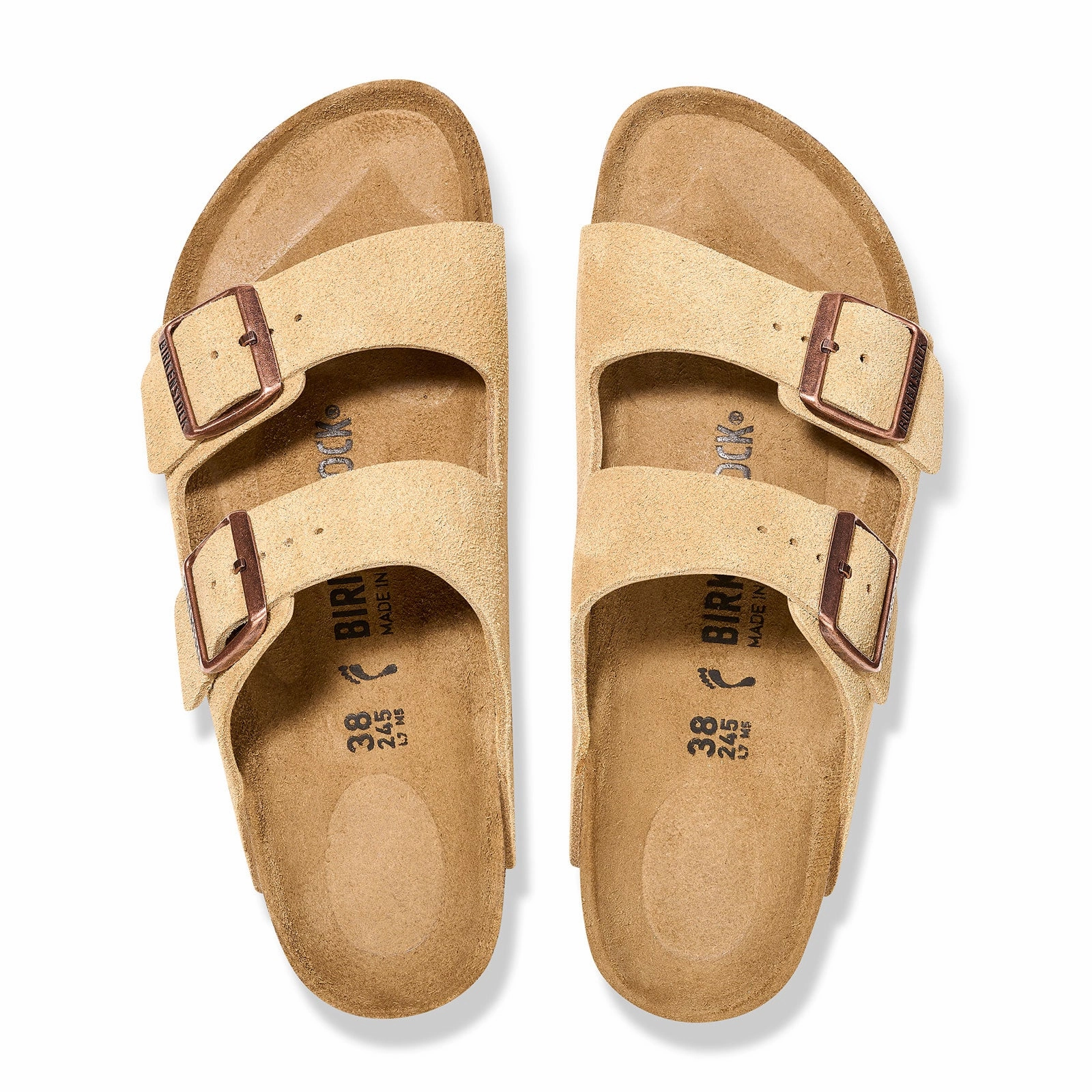 Clean Lines Birkenstock Arizona Narrow Slide Sandal (Women) - Latte Cream Suede