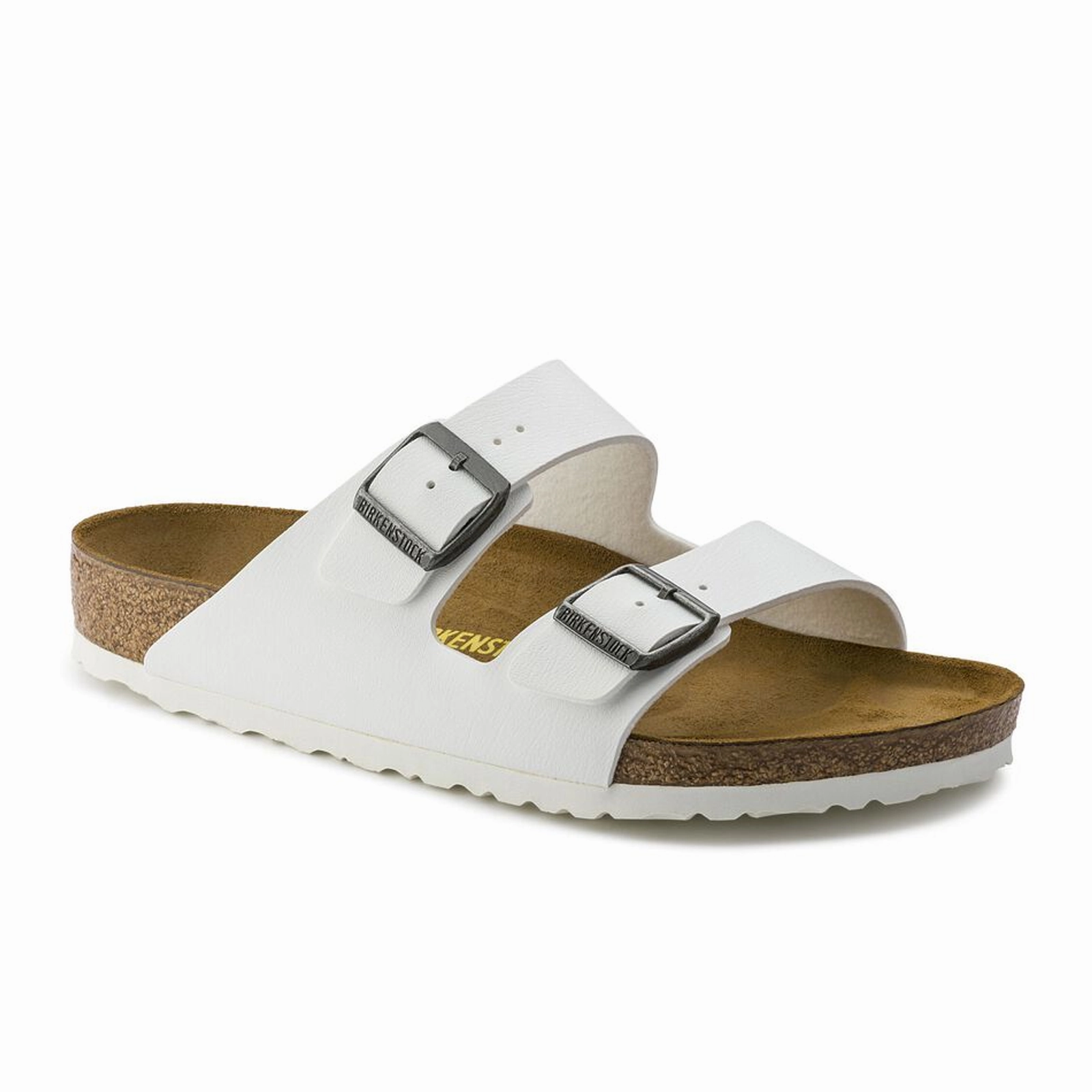 Birkenstock Arizona Narrow Slide Sandal (Women) - White Birko-Flor Water Resistant Design