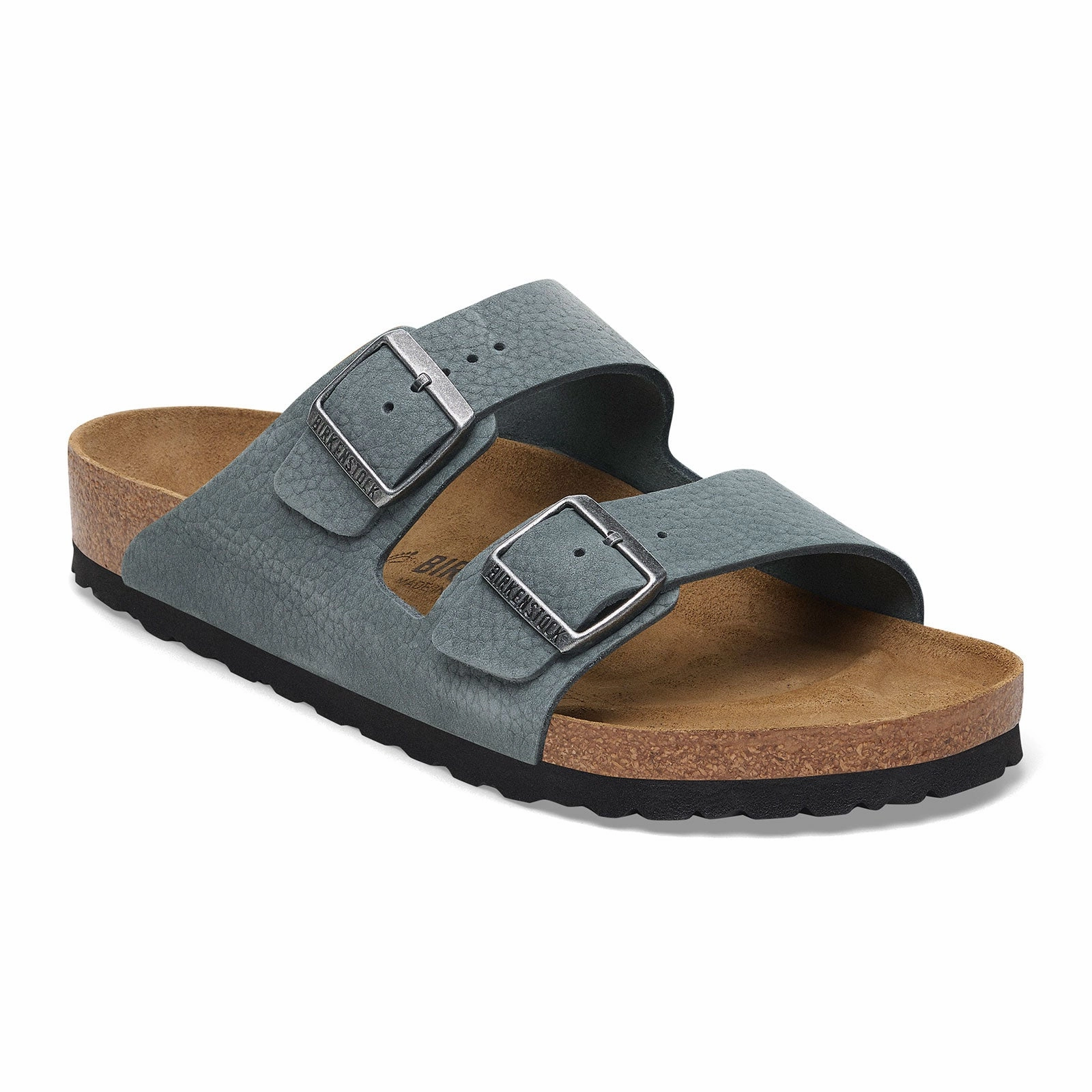 Birkenstock Arizona Slide Sandal (Men) - Desert Buck Basalt Gray Nubuck Non Toxic Materials Elegant
