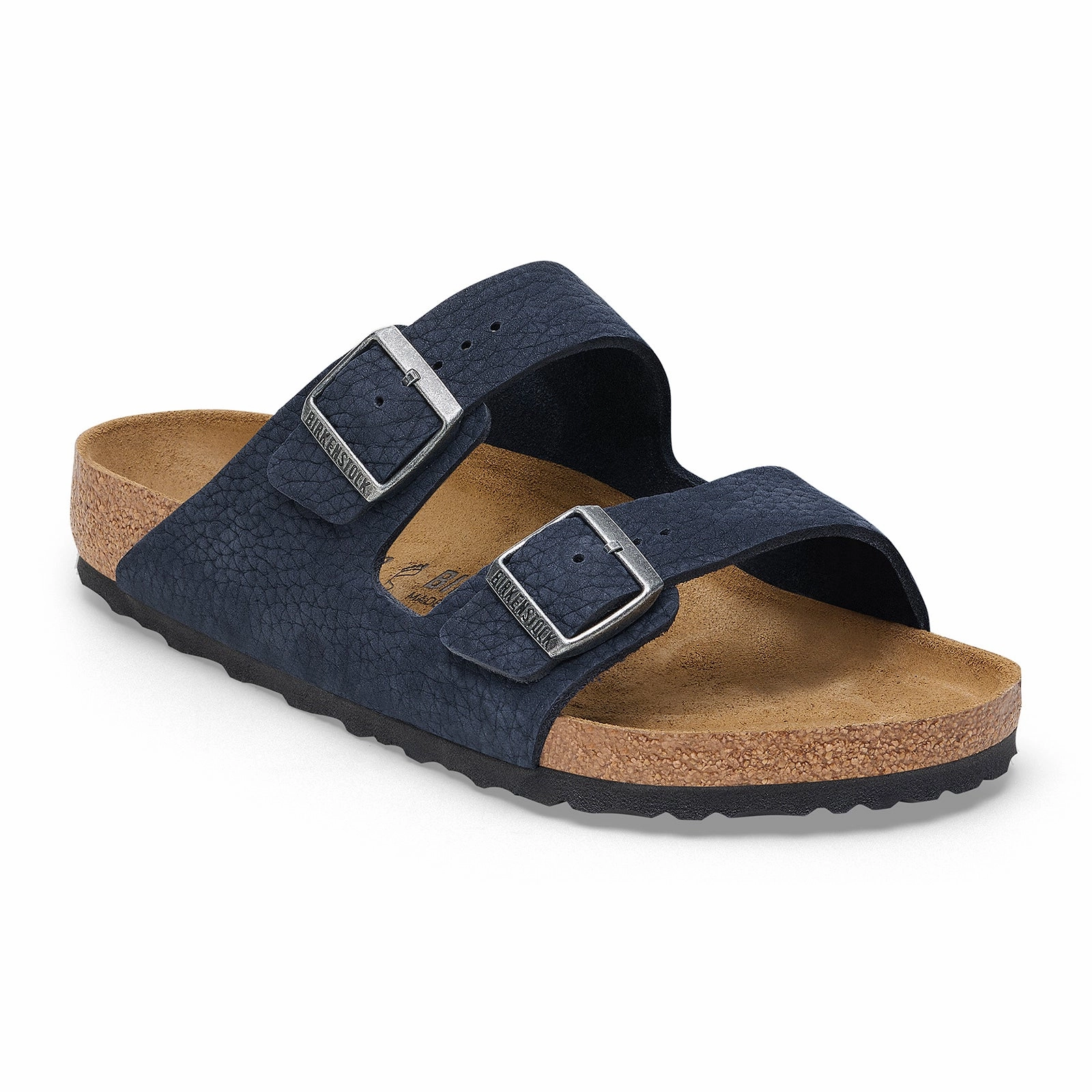 Ankle Soft Birkenstock Arizona Slide Sandal (Men) - Desert Buck Midnight Nubuck