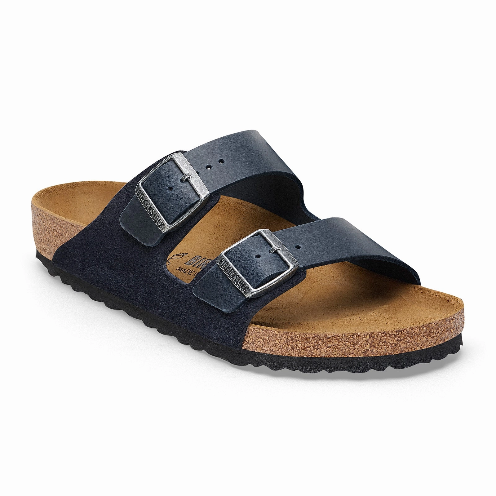 Pink Sweet Active Motion Birkenstock Arizona Slide Sandal (Men) - Midnight Oiled Leather/Suede