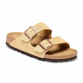 Breathable Footwear Ventilation System Birkenstock Arizona Slide Sandal (Unisex) - Latte Cream Suede