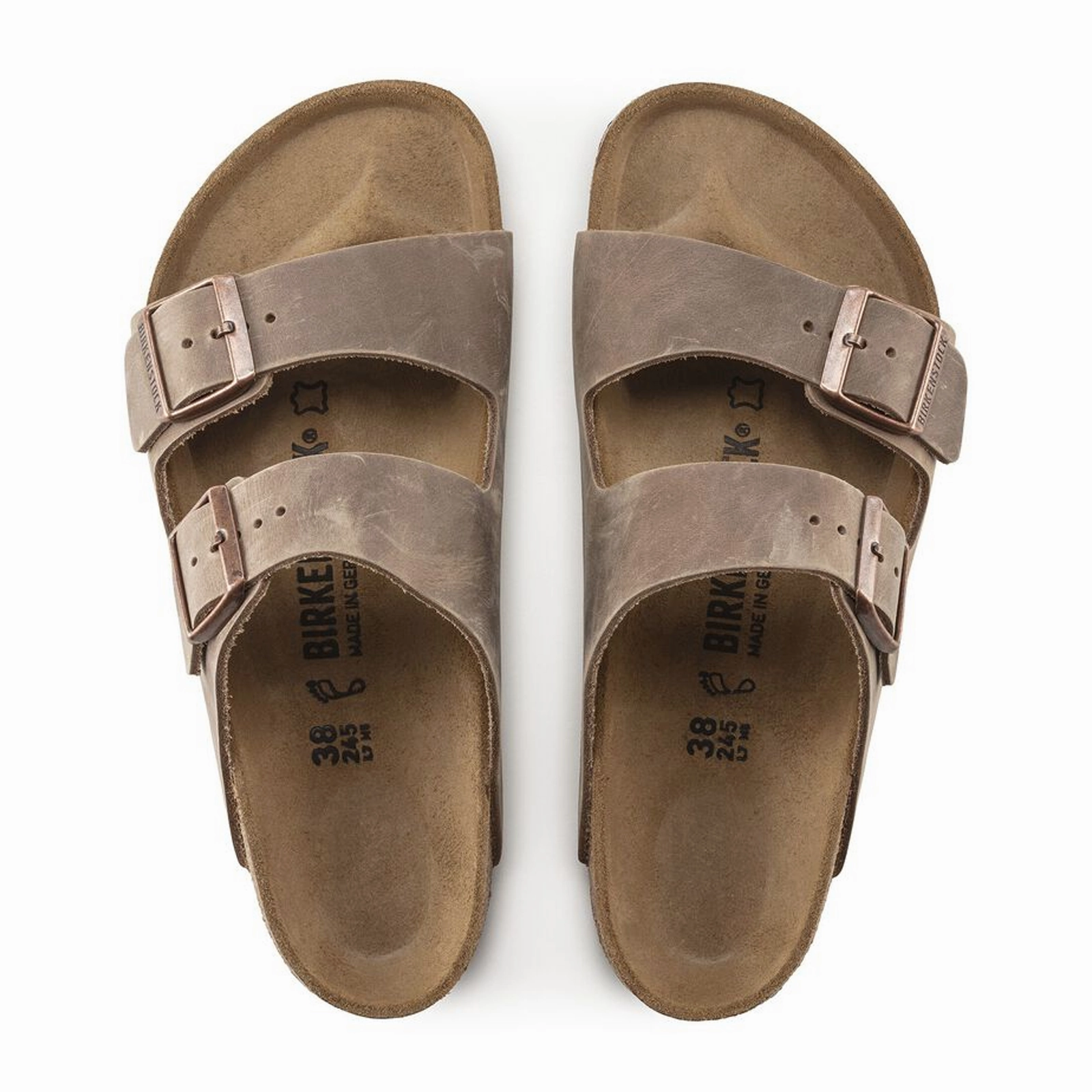 Textured Grip Surface Sporty Sandals for Summer Birkenstock Arizona Slide Sandal (Unisex) - Tobacco Oiled Leather