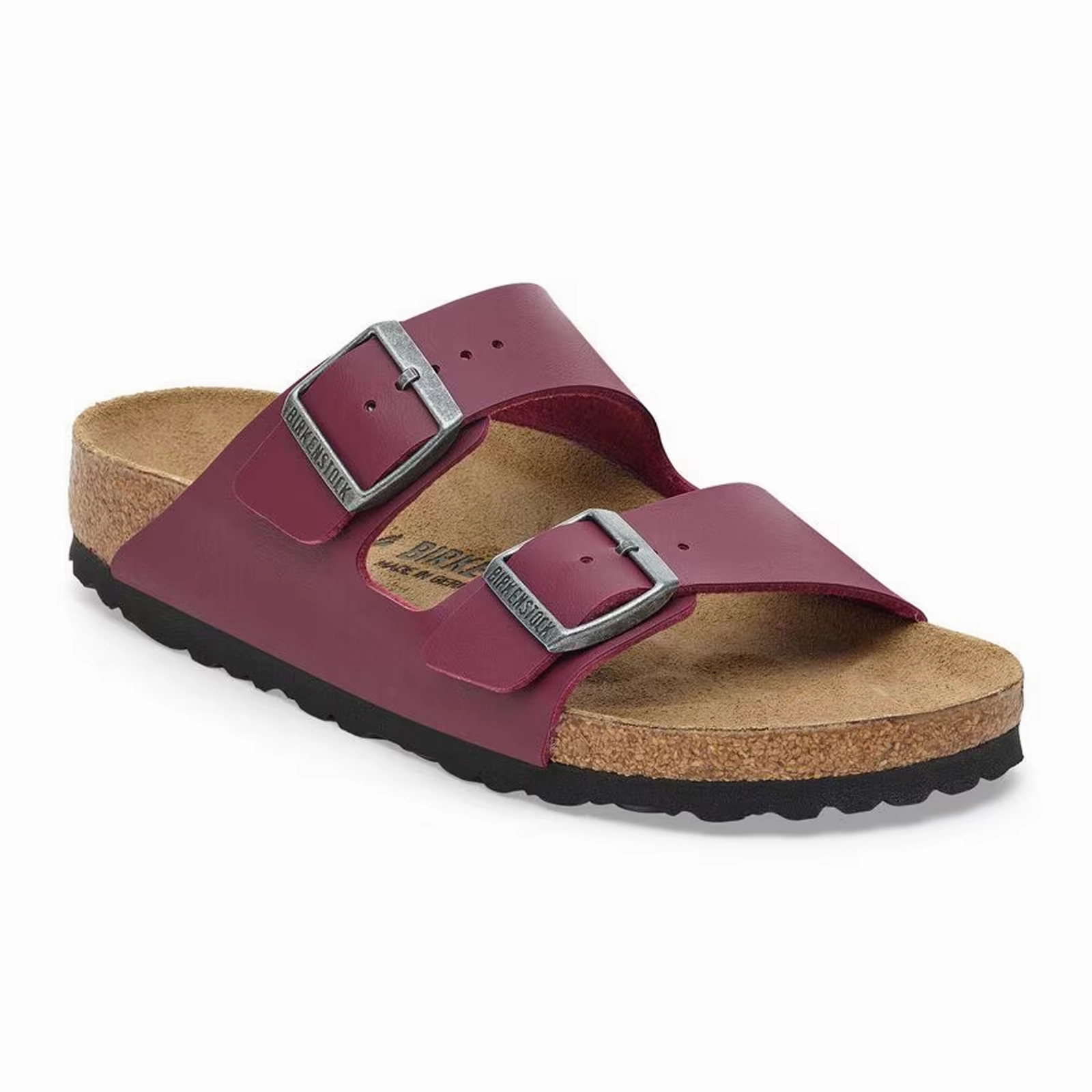 Versatile Footwear Durable Outsole Lug Pattern Birkenstock Arizona Slide Sandal (Women) - Zinfandel Birko-Flor