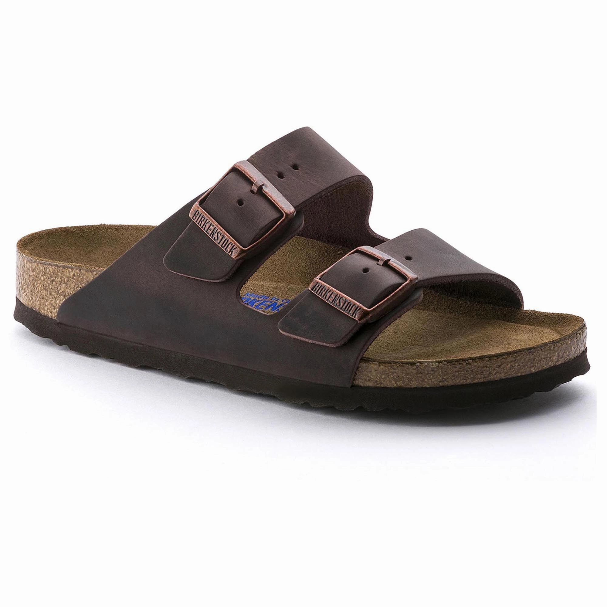 BIRKENSTOCK ARIZONA SOFT FOOTBED HABANA OILED LEATHER UNISEX platform sandals