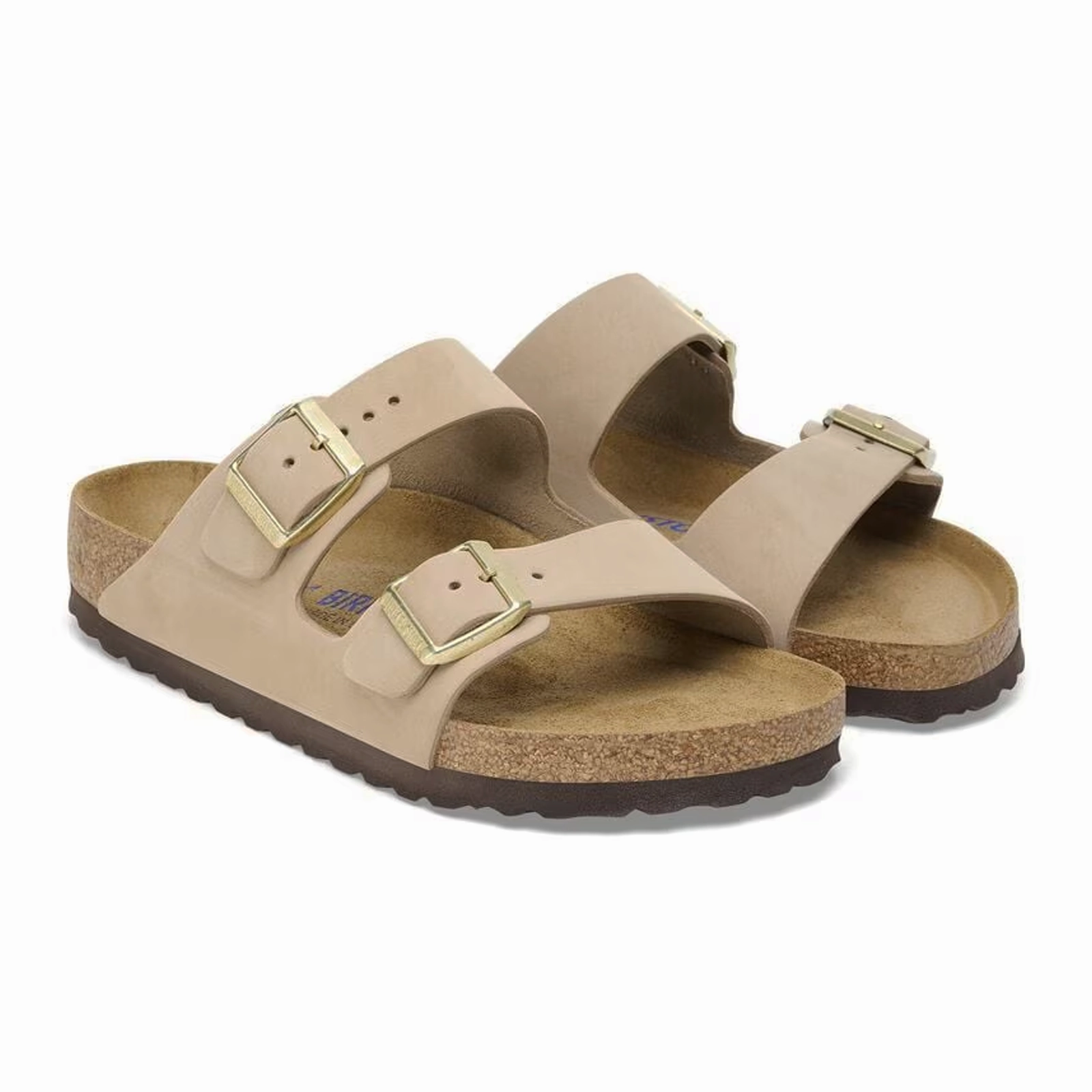 Urban Escape Birkenstock Arizona Soft Footbed Narrow Slide Sandal (Women) - Sandcastle Nubuck