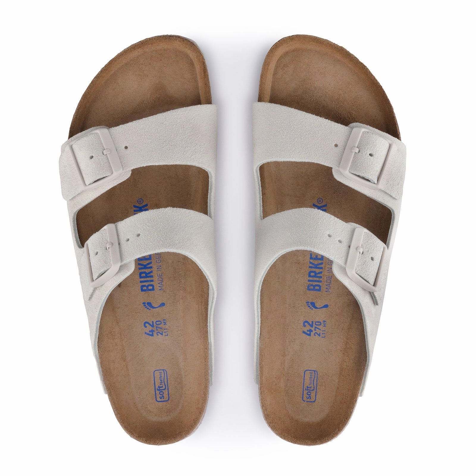 Casual Walk Fresh Touch Birkenstock Arizona Soft Footbed Slide Sandal (Unisex) - Antique White Suede