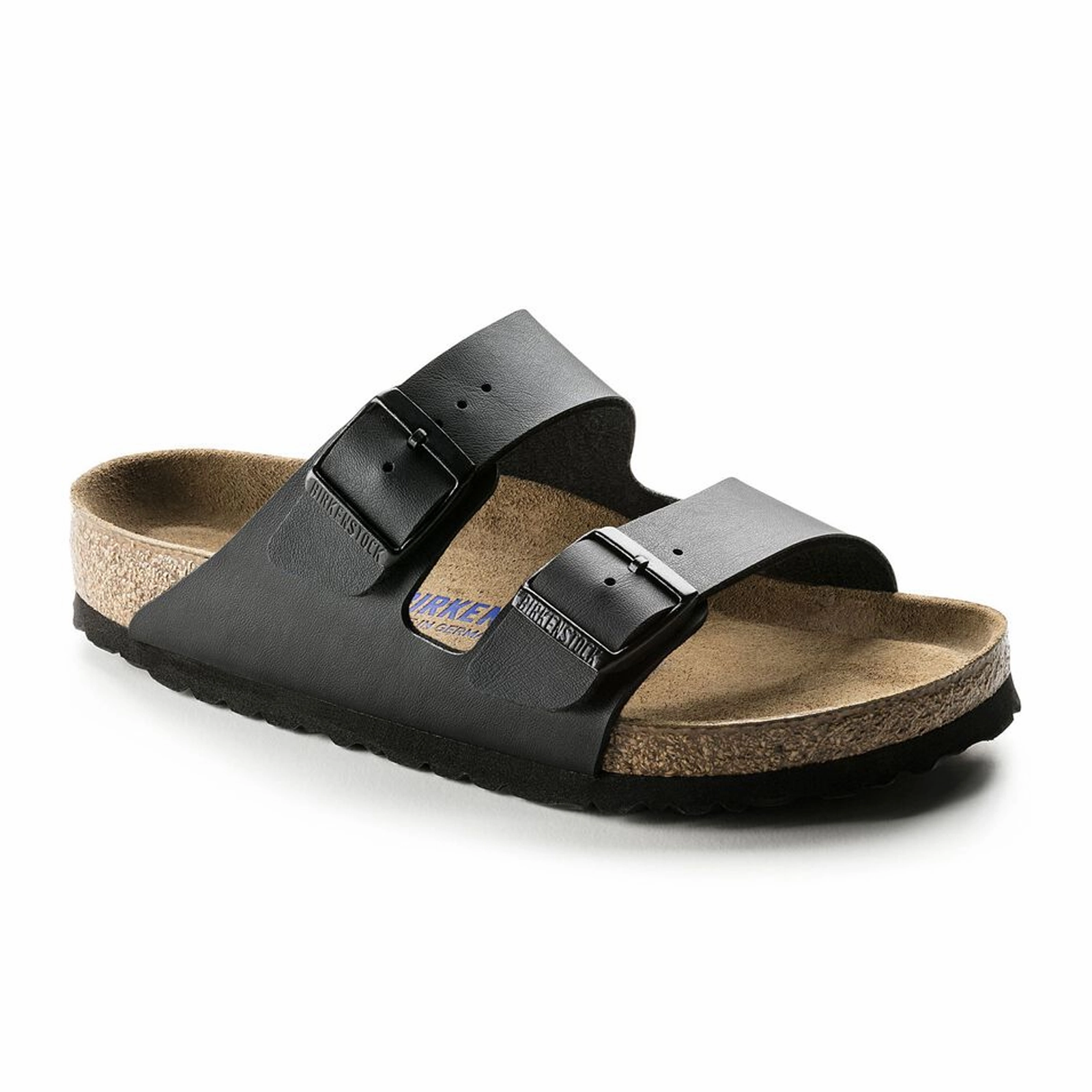 Standout Look Birkenstock Arizona Soft Footbed Slide Sandal (Unisex) - Black Birko-Flor