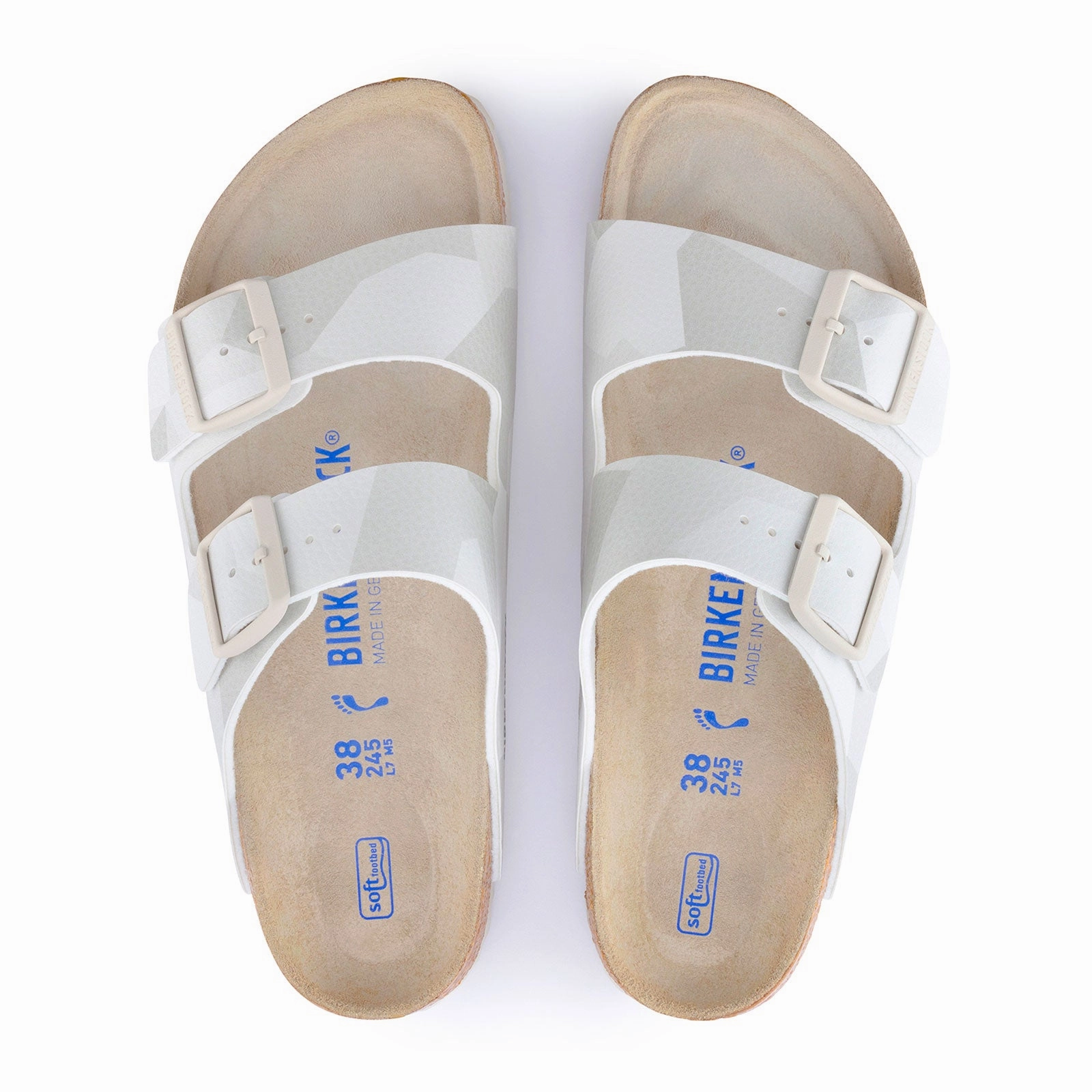 Birkenstock Arizona Soft Footbed Slide Sandal (Women) - Geo Snow Birko-Flor Sporty Footwear for Vacation