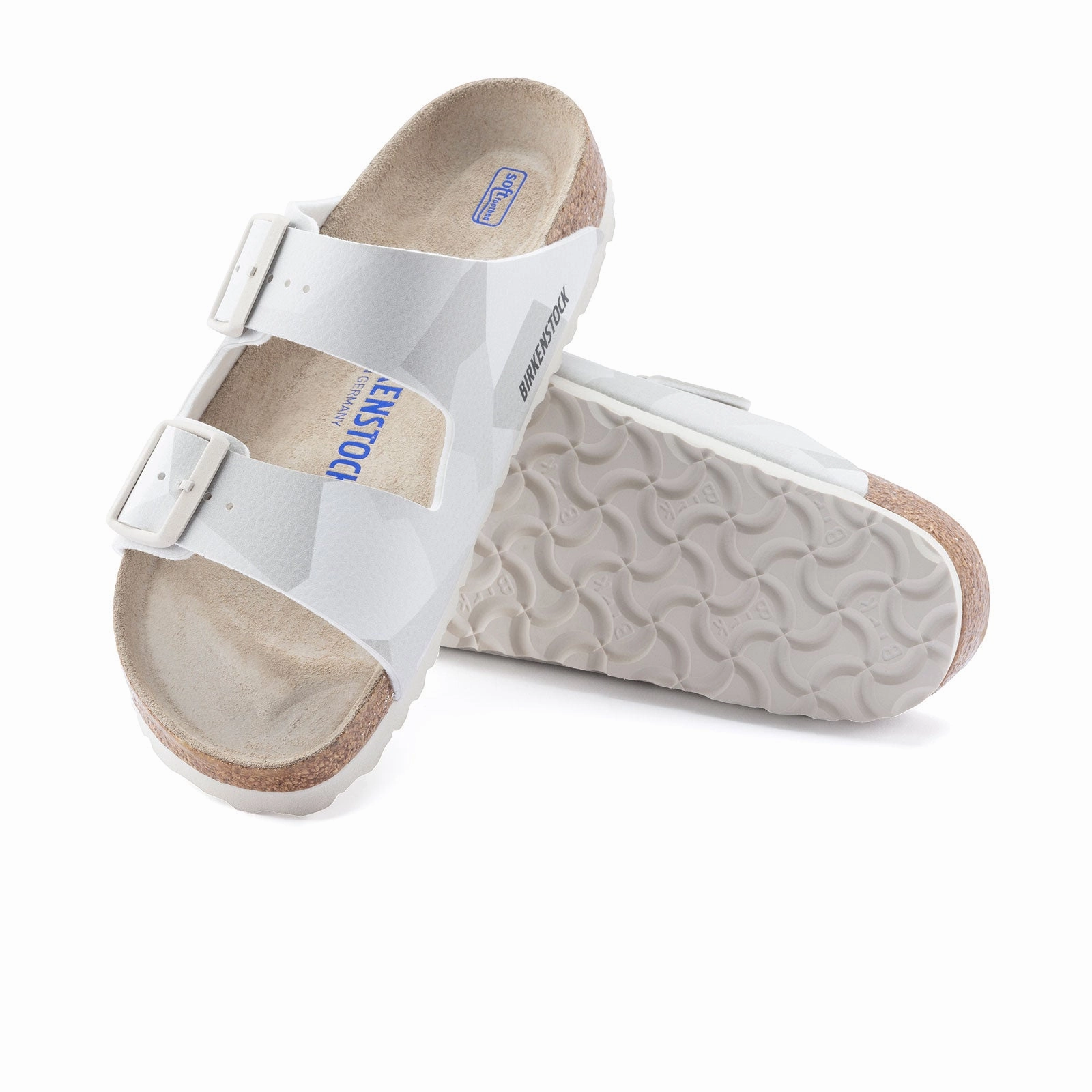 Birkenstock Arizona Soft Footbed Slide Sandal (Women) - Geo Snow Birko-Flor Light cushion Gladiator Style