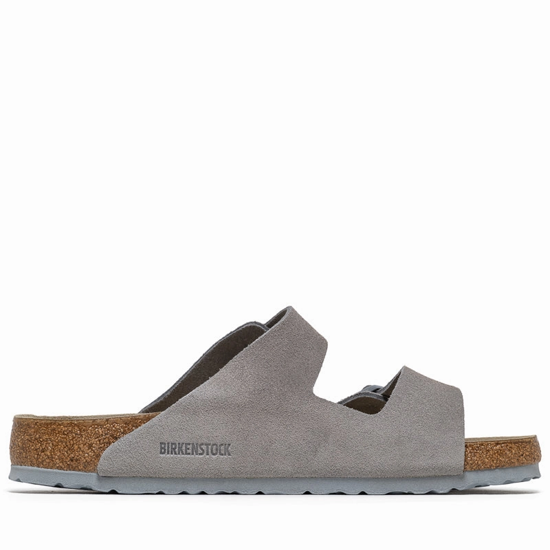 Birkenstock Arizona Soft Footbed Suede - Stone Coin Breathable panel Speed Friendly