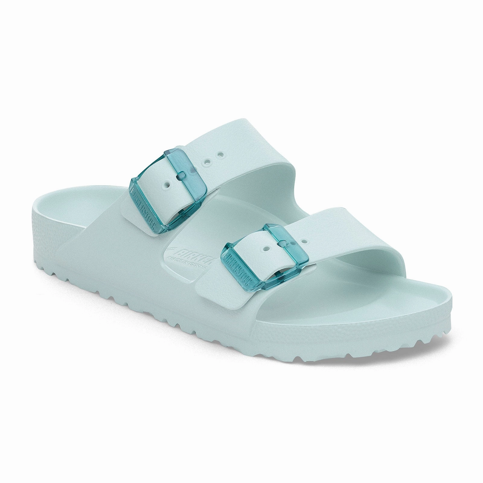 Birkenstock Arizona Stealth Buckle EVA Slide Sandal (Women) - Surf Green Multi Directional Flex Zones Secure Wrap