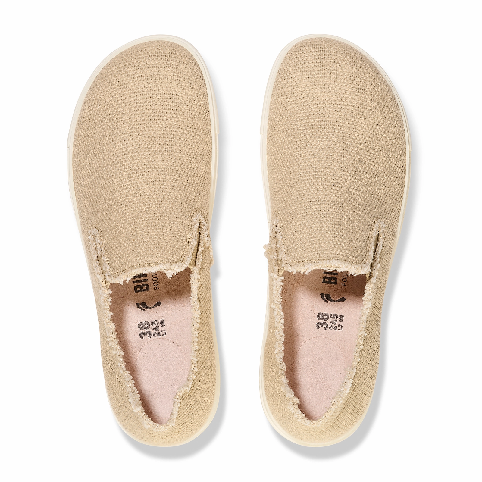 Easy Walk Birkenstock Bend Deconstructed Narrow Slip On Sneaker (Women) - Sandcastle Canvas