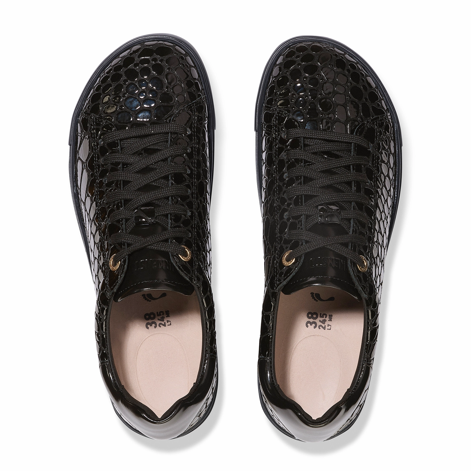 Breathable Flip-flops Birkenstock Bend Narrow Sneaker (Women) - Embossed Croc Black Leather