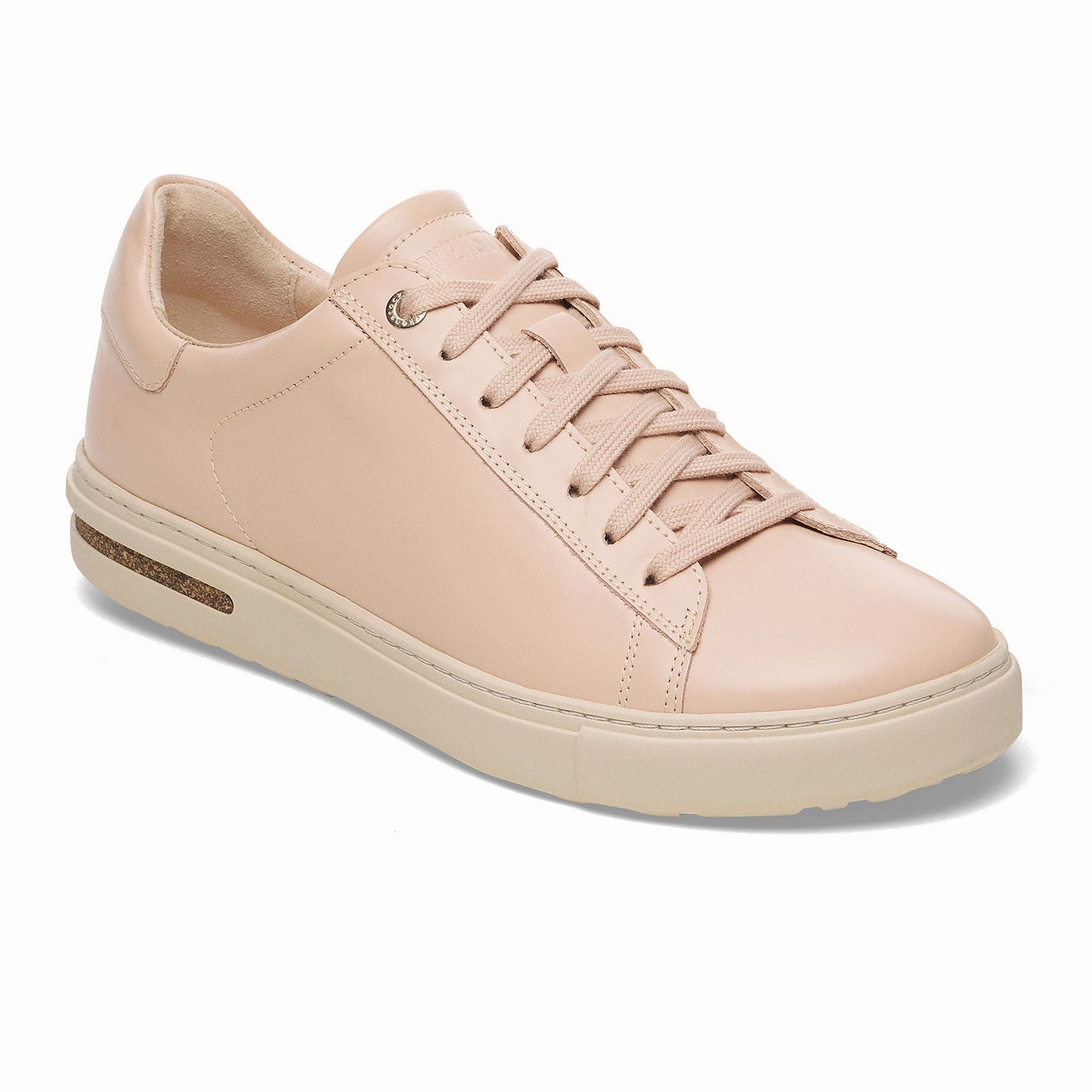 Birkenstock Bend Narrow Sneaker (Women) - Glossy New Beige Leather Heel Cup Support Knotted Straps