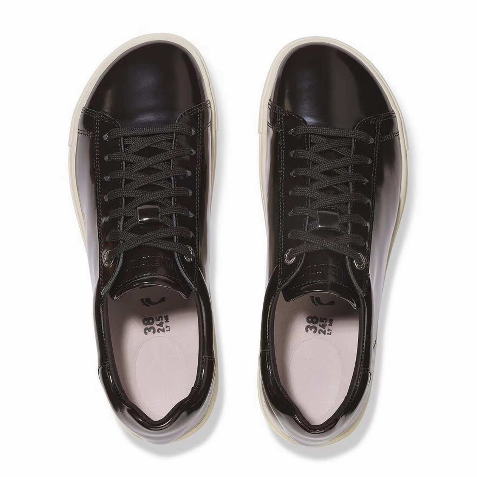 Birkenstock Bend Narrow Sneaker (Women) - High Shine Black Leather Soft Hug