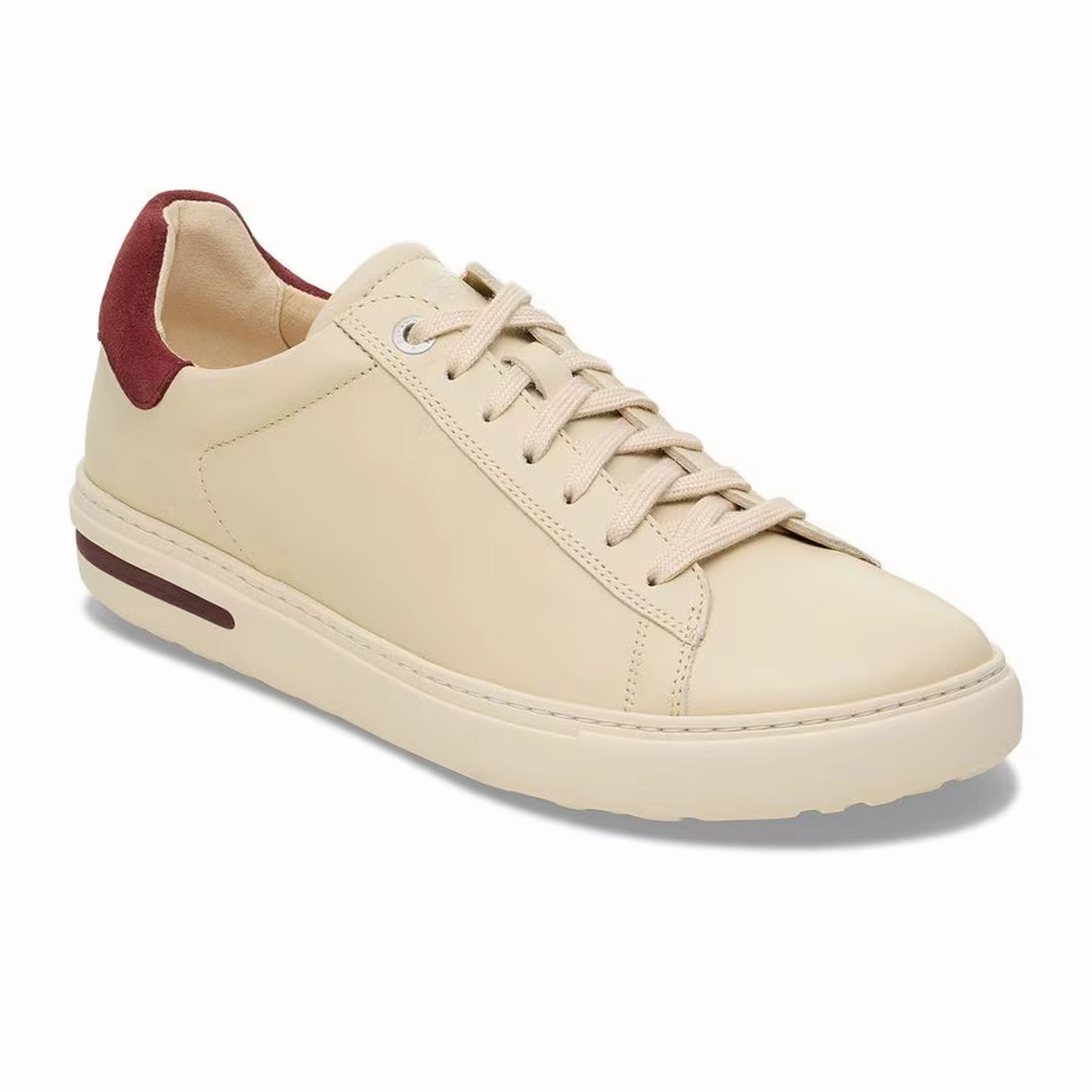 Birkenstock Bend Varsity Sneaker (Women) - Eggshell Leather/Zinfandel Suede All-Weather Footwear High-Quality Material