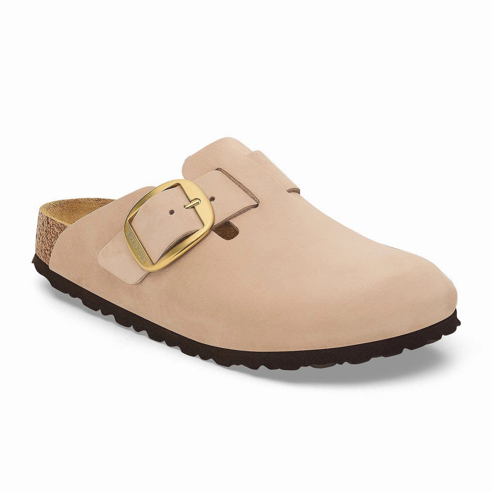 Non Toxic Construction Birkenstock Boston Big Buckle Narrow Clog (Women) - Sandcastle Nubuck