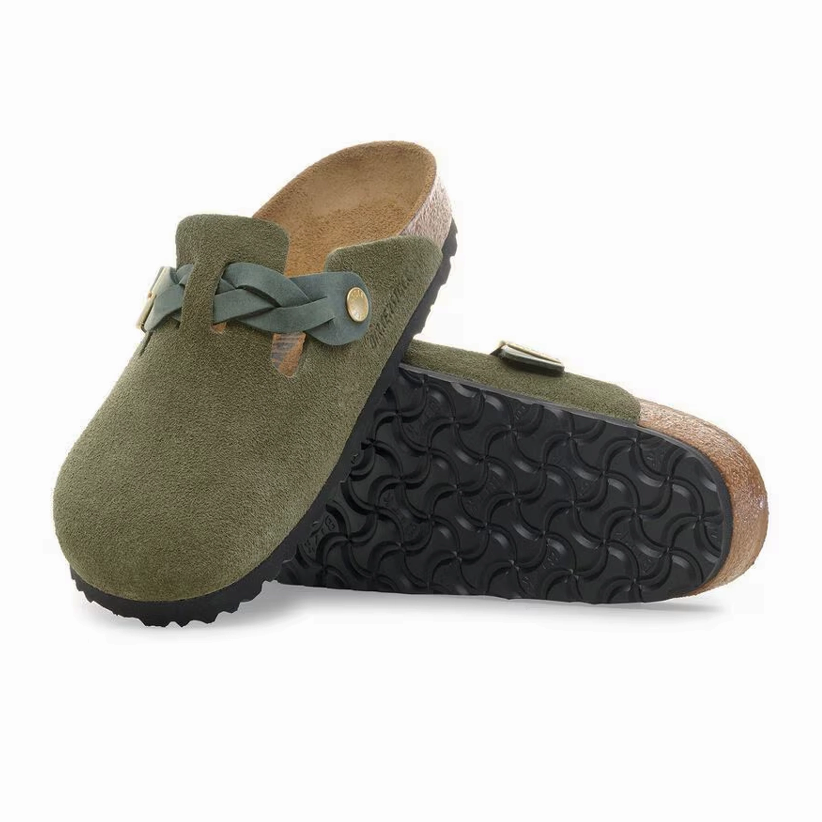 Quick Entry Birkenstock Boston Braid Clog (Women) - Thyme Suede