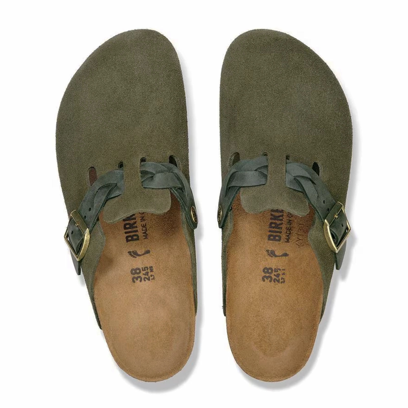 Birkenstock Boston Braid Clog (Women) - Thyme Suede All-Weather Outdoor Shoes