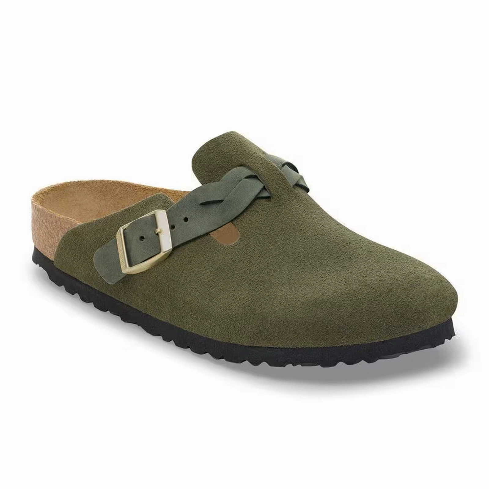 Tropical Glow Birkenstock Boston Braid Clog (Women) - Thyme Suede