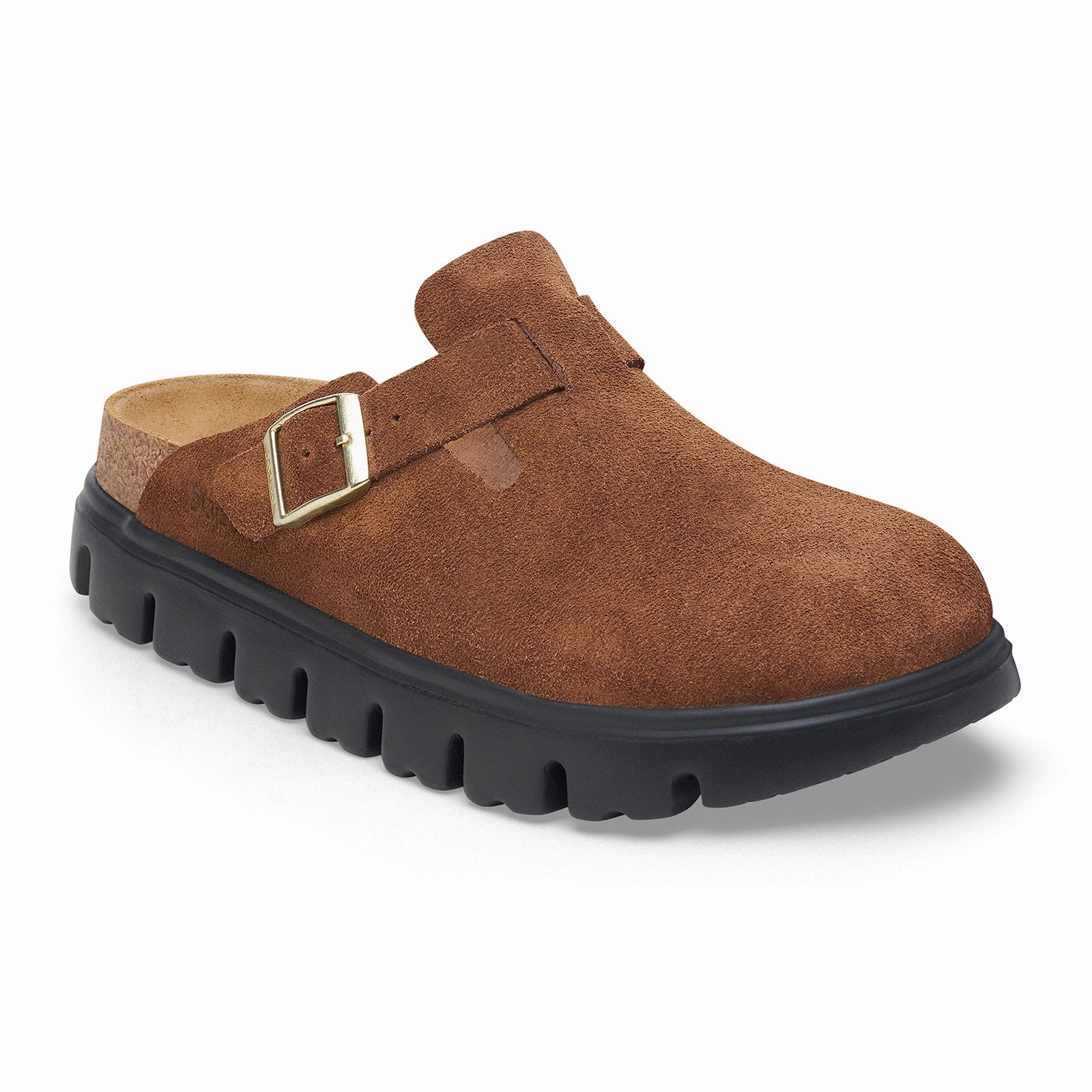 Comfortable Travel Footwear Light Arch Birkenstock Boston Chunky Narrow Clog (Women) - Dark Tea Suede