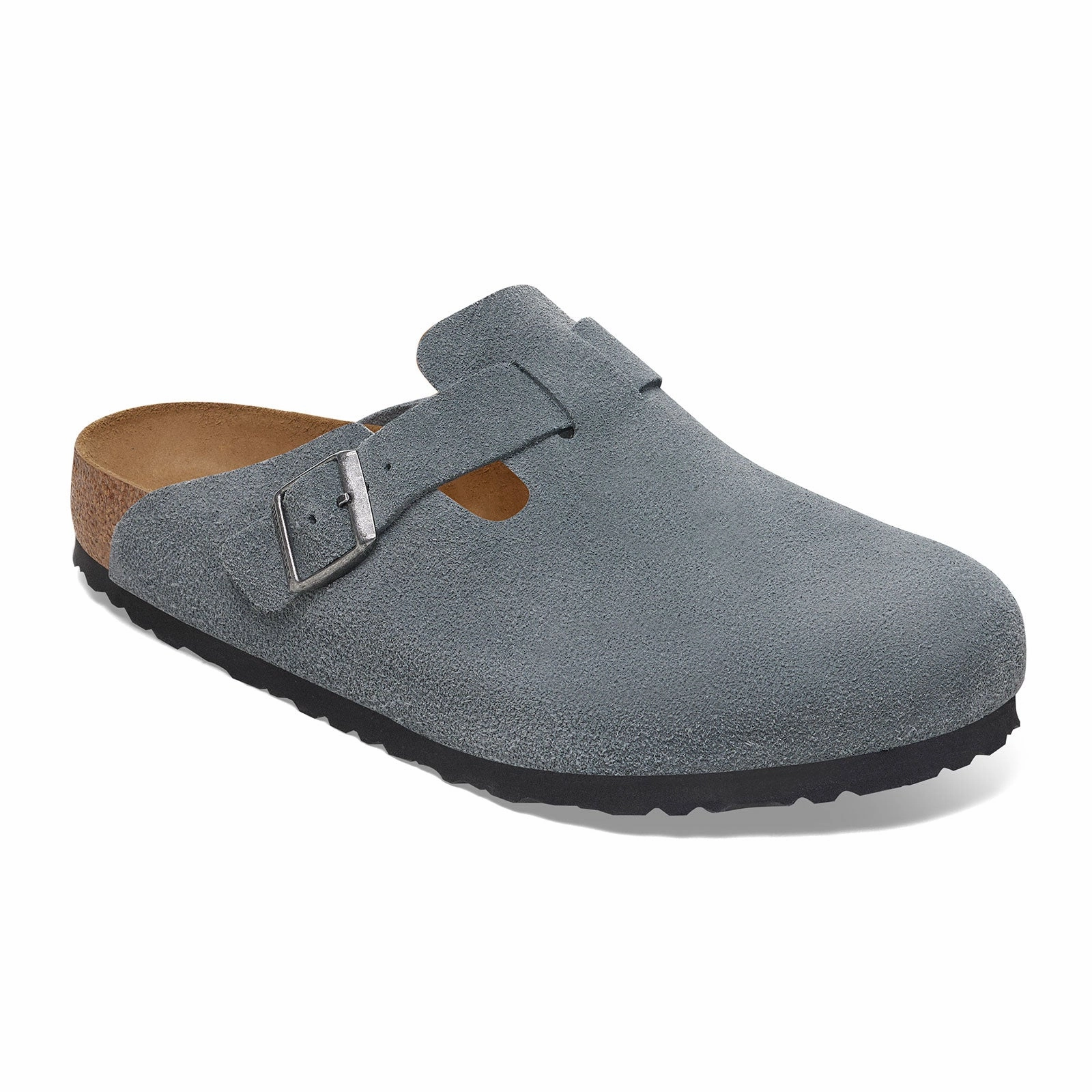 Hike Light Birkenstock Boston Clog (Men) - Basalt Gray Suede