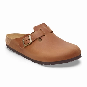 Abrasion Resistant Surface Comfortable Insole Birkenstock Boston Clog (Men) - Cognac Oiled Leather