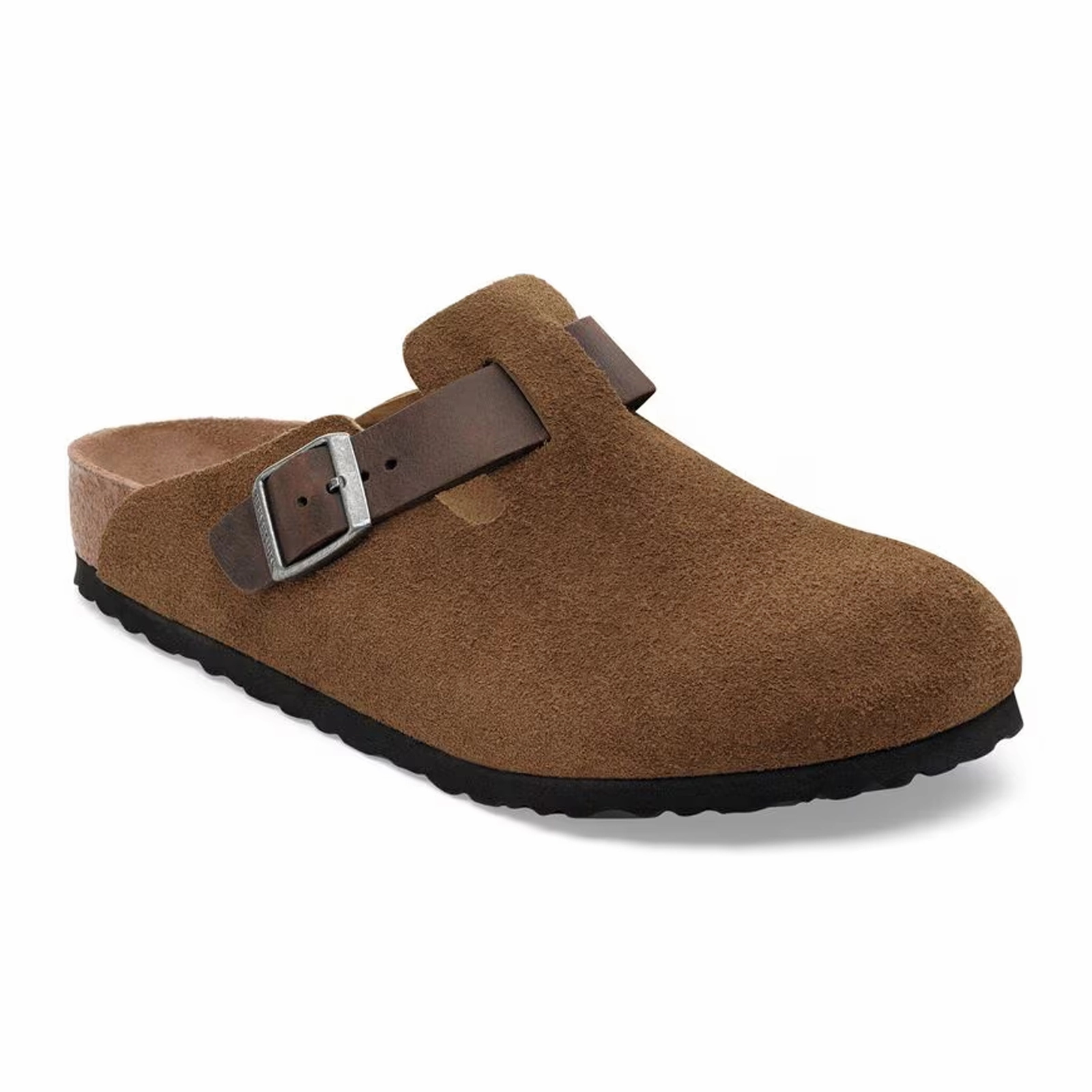Adjustable Sole Sandal Organization Birkenstock Boston Clog (Men) - Dark Tea Suede/Oiled Leather