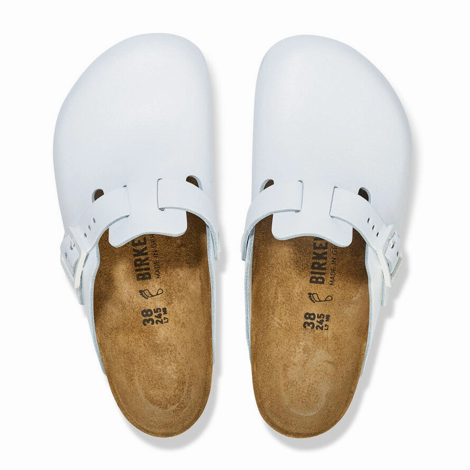 Birkenstock Boston Pro Narrow Clog (Women) - White Leather Stay Cool Cushioned