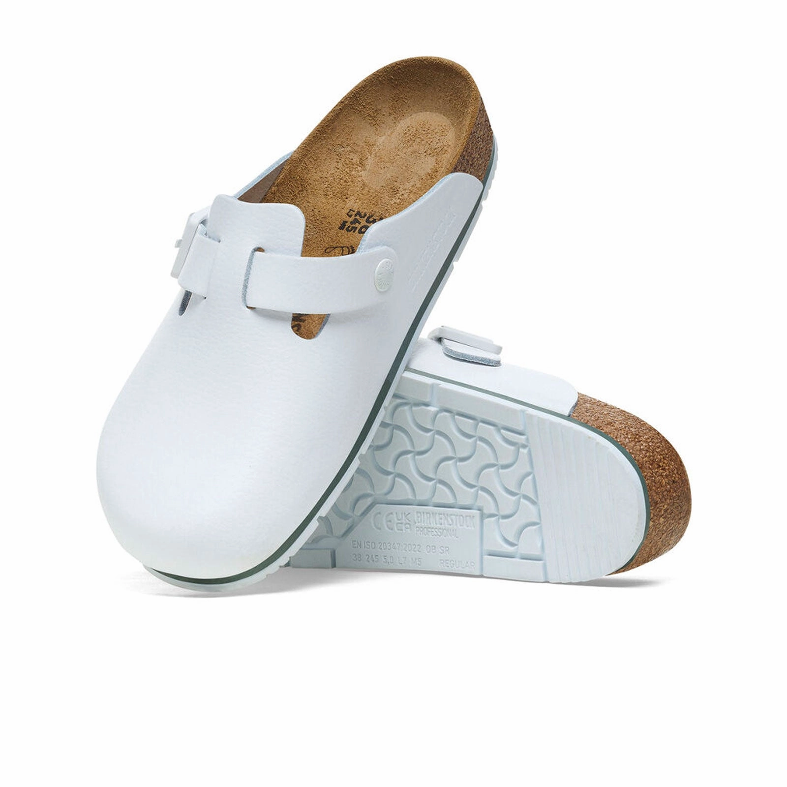Lightweight Outsole Modern Birkenstock Boston Pro Narrow Clog (Women) - White Leather