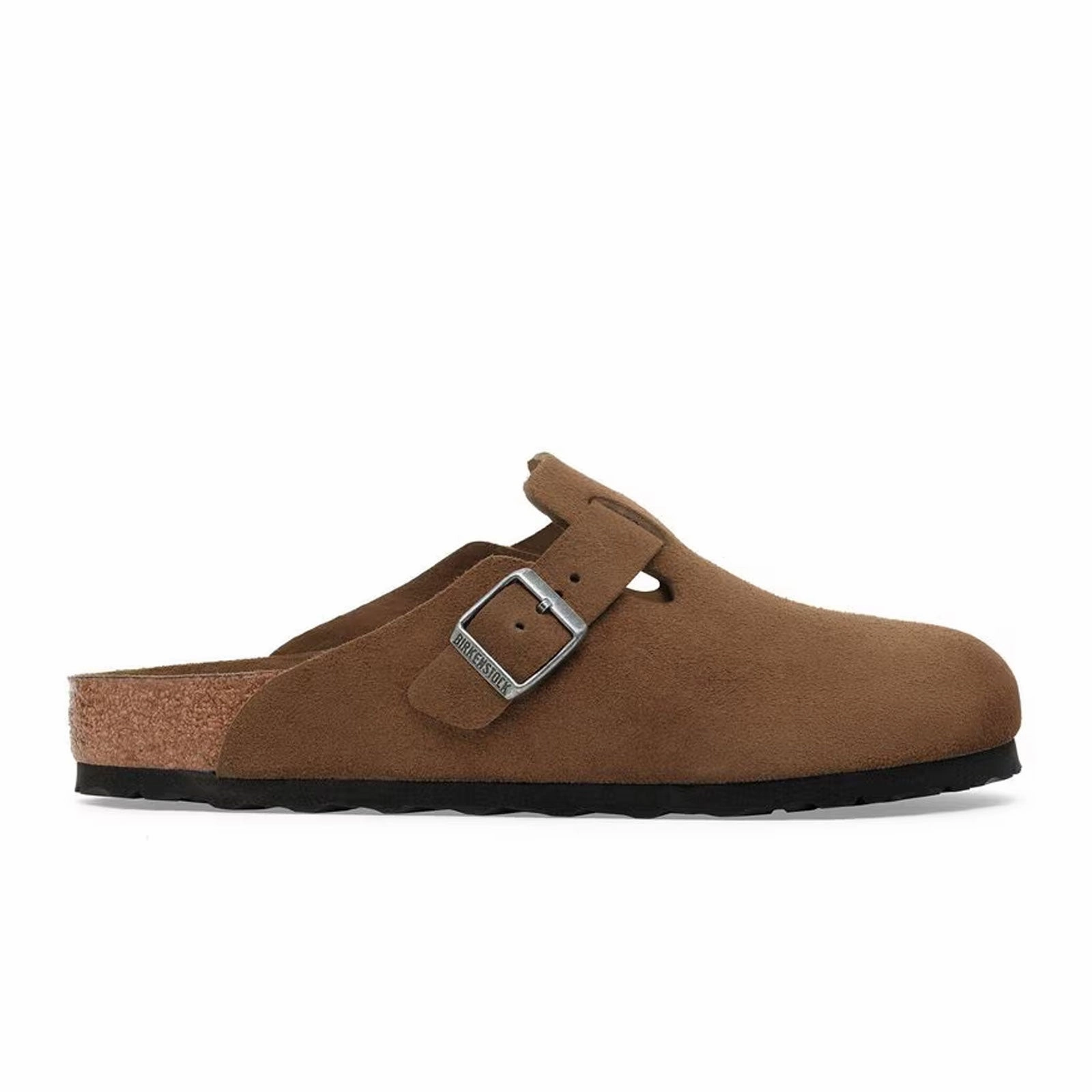 Heel Freedom Thin strap Birkenstock Boston Soft Footbed Clog (Women) - Dark Tea Suede