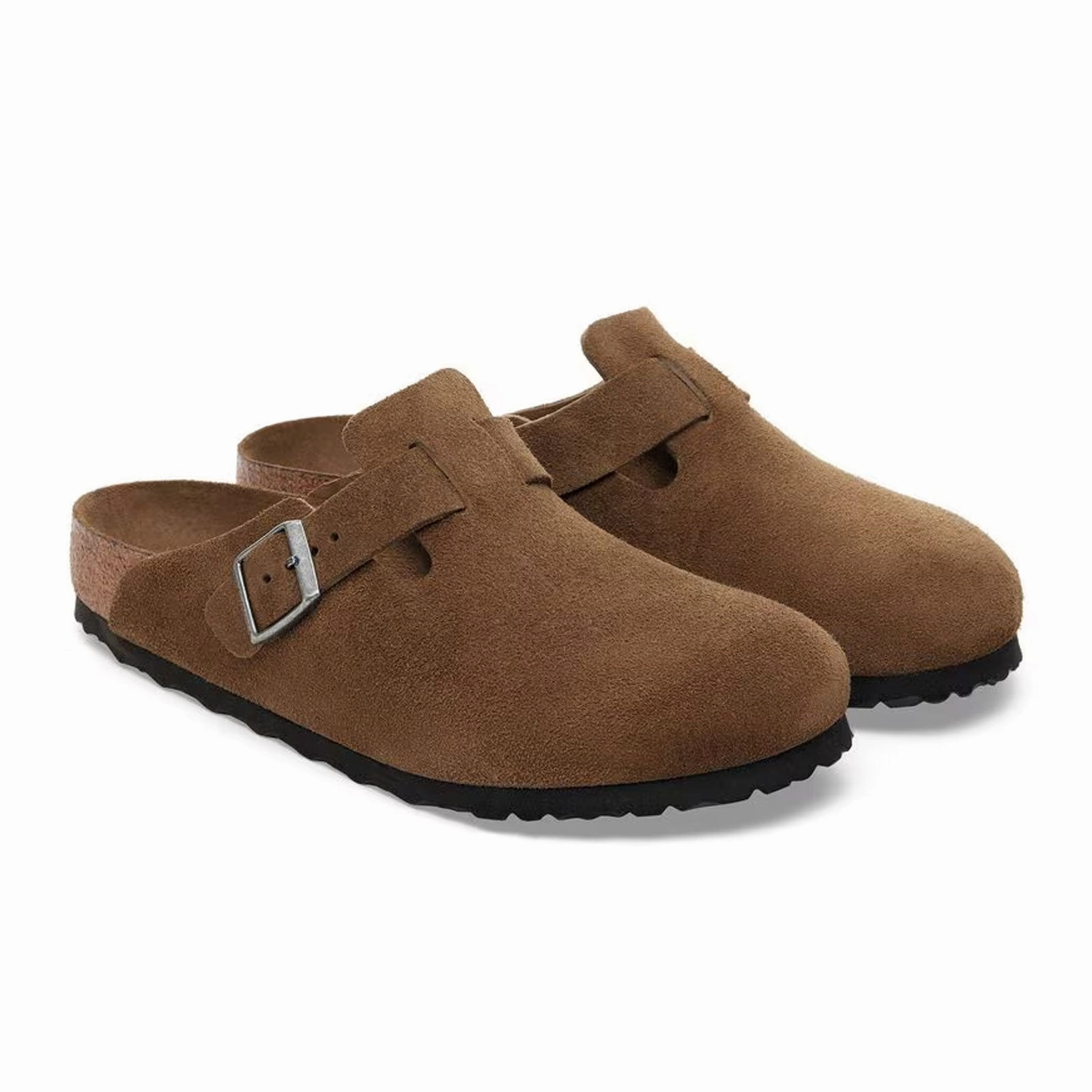 Birkenstock Boston Soft Footbed Clog (Women) - Dark Tea Suede Outdoor Sandals