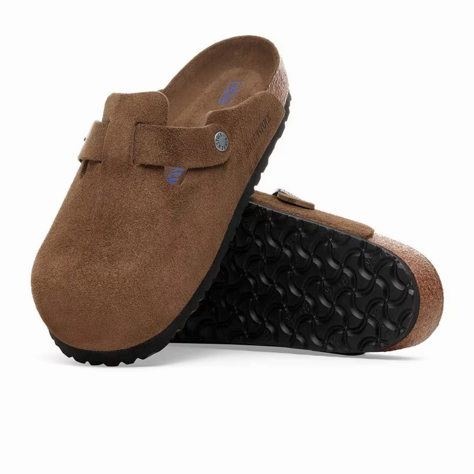 Air Walk Breath Mesh Birkenstock Boston Soft Footbed Clog (Women) - Dark Tea Suede