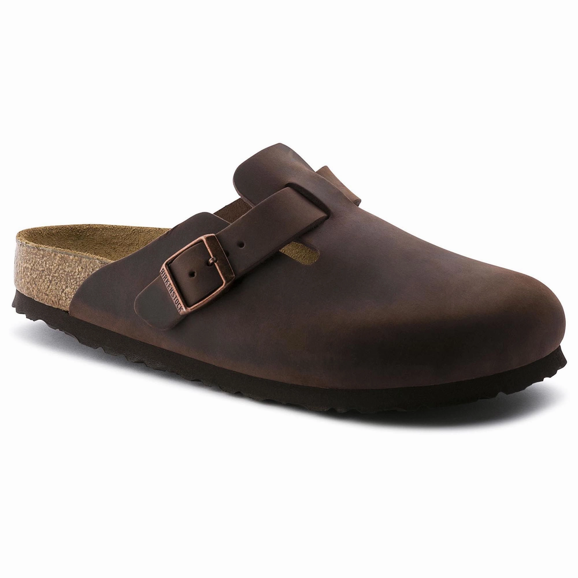 BIRKENSTOCK BOSTON SOFT FOOTBED HABANA OILED LEATHER UNISEX Adjustable Strap Slip On Design