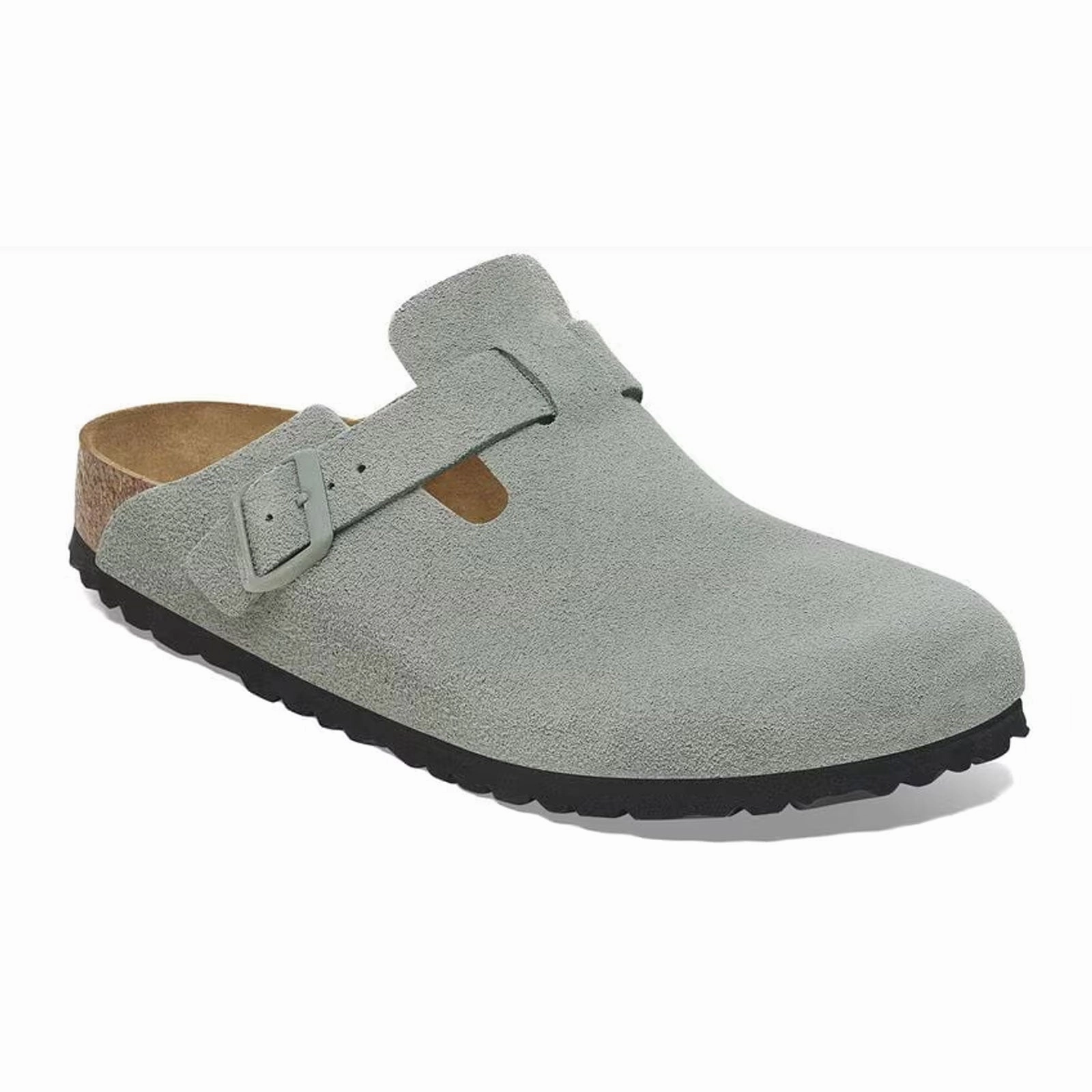 Birkenstock Boston Soft Footbed Narrow Clog (Women) - Pure Sage Suede Outdoor Relaxation Shoes