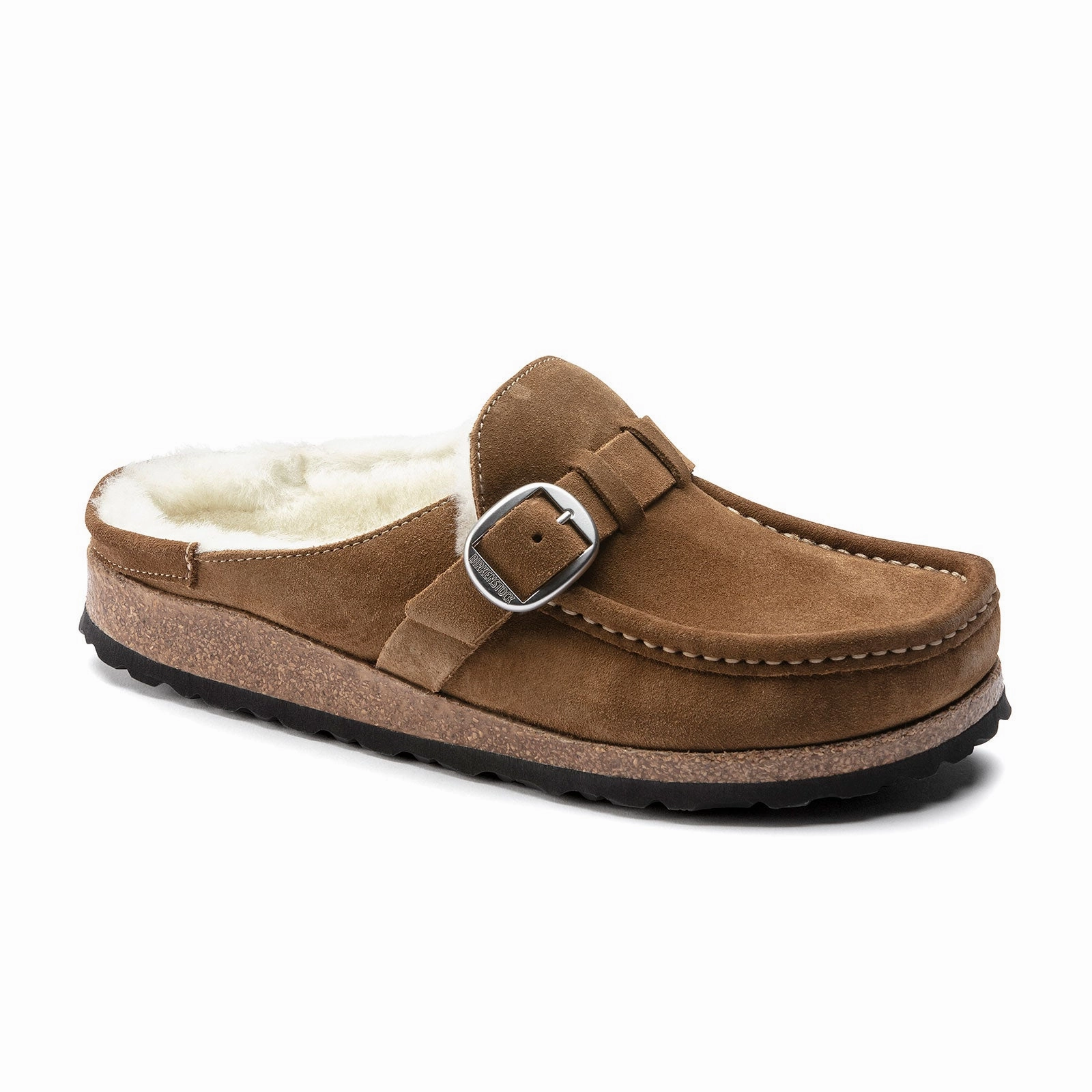 Birkenstock Buckley Narrow Clog (Women) - Tea Suede/Natural Shearling Summer Vacation Shoes