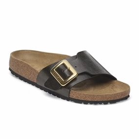 Birkenstock Catalina Luxe Buckle Narrow Slide Sandal (Women) - Graceful Licorice Birko-Flor Trendy Footwear For Travel Ventilated Chassis