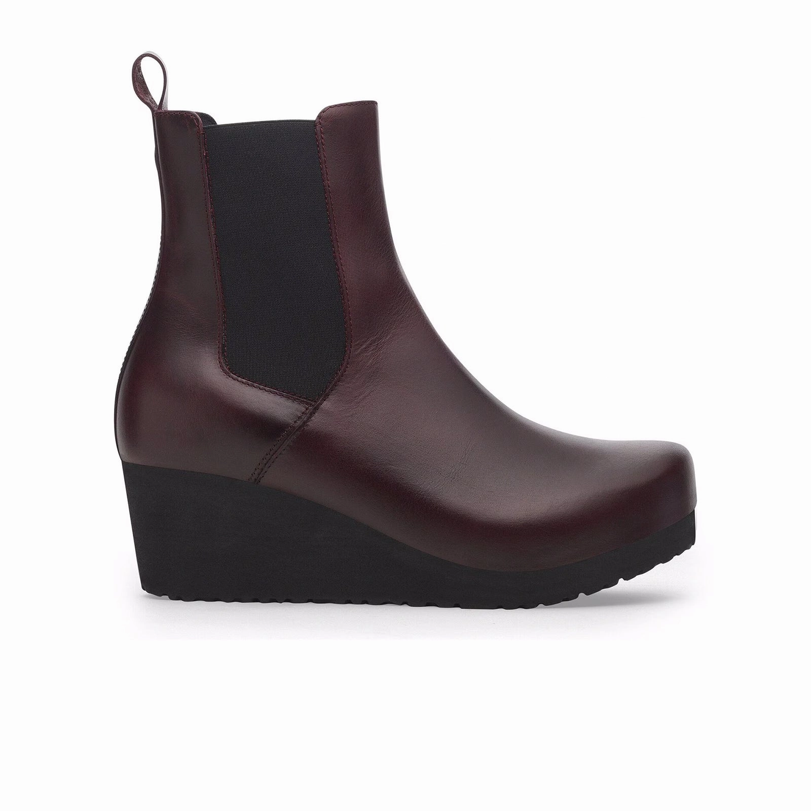 Birkenstock Ebba Narrow Chelsea Wedge Boot (Women) - Zinfandel Leather Croc Look Memory Foam Footbed