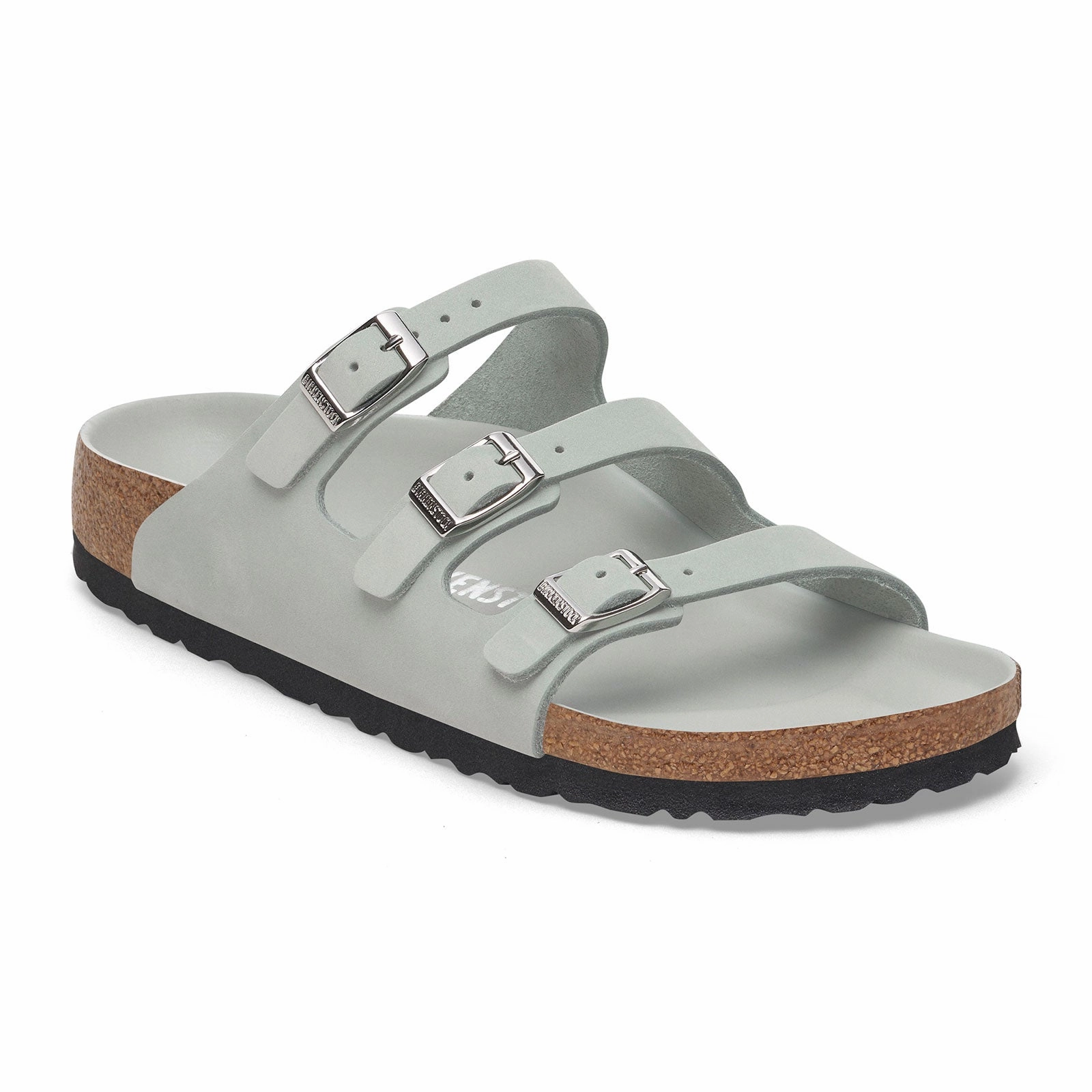 Birkenstock Florida Hex Slide Sandal (Women) - Pure Sage Nubuck Non Slip Outsole