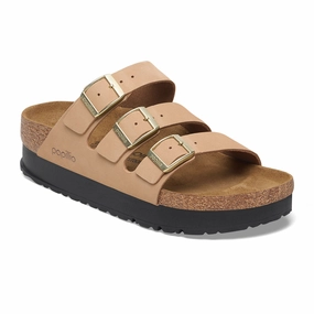 Birkenstock Florida III Platform Narrow Slide Sandal (Women) - Sandcastle Nubuck Light Footwear