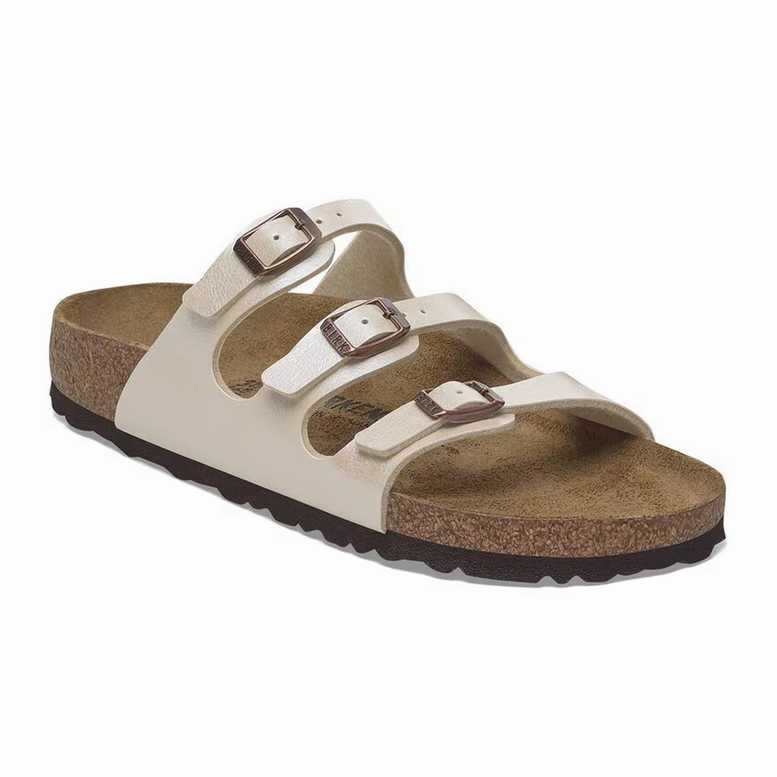 Birkenstock Florida Slide Sandal (Women) - Graceful Pearl White Birko-Flor Air Circulation Odor Resistant