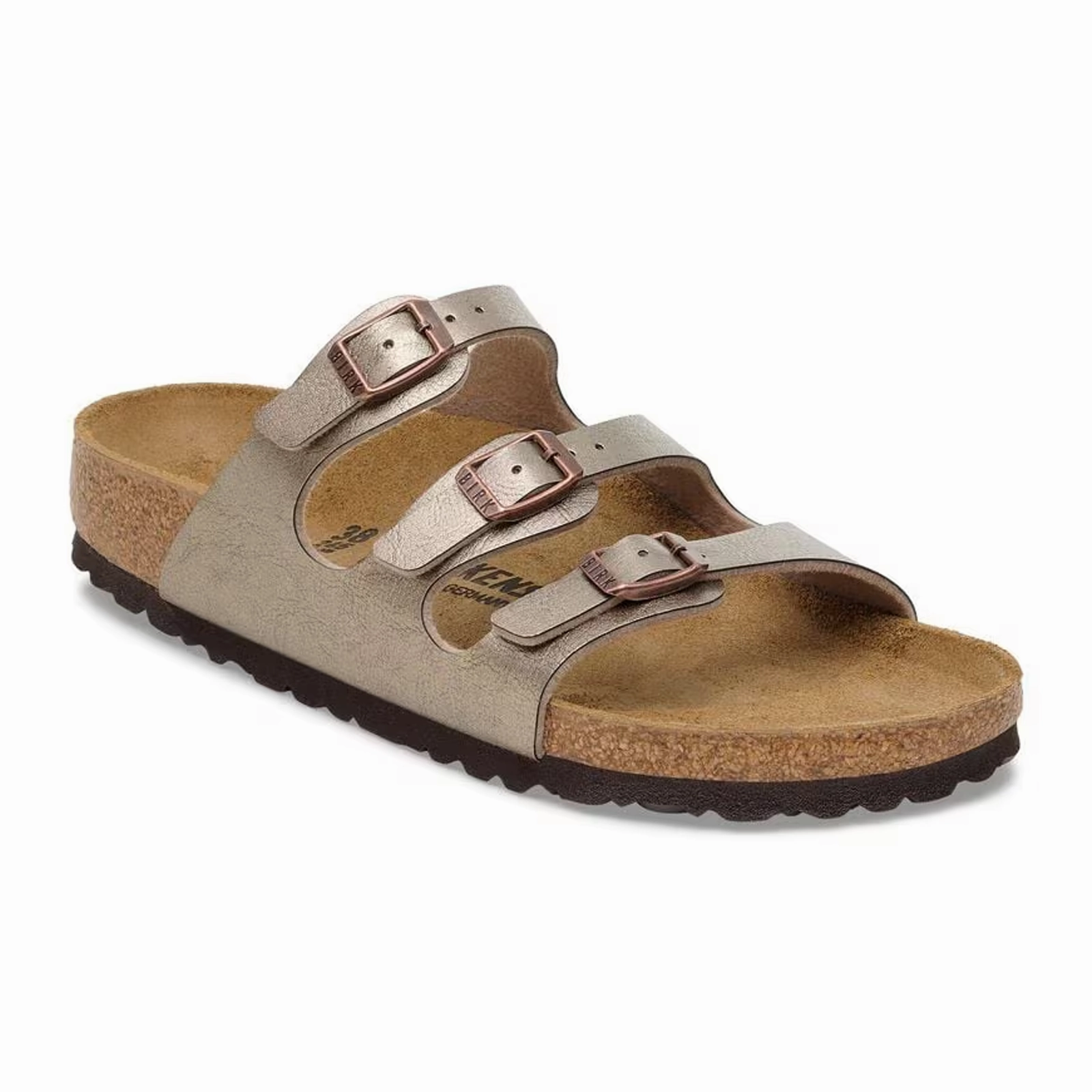 Wide Toe Box Design Birkenstock Florida Slide Sandal (Women) - Graceful Taupe Birko-Flor