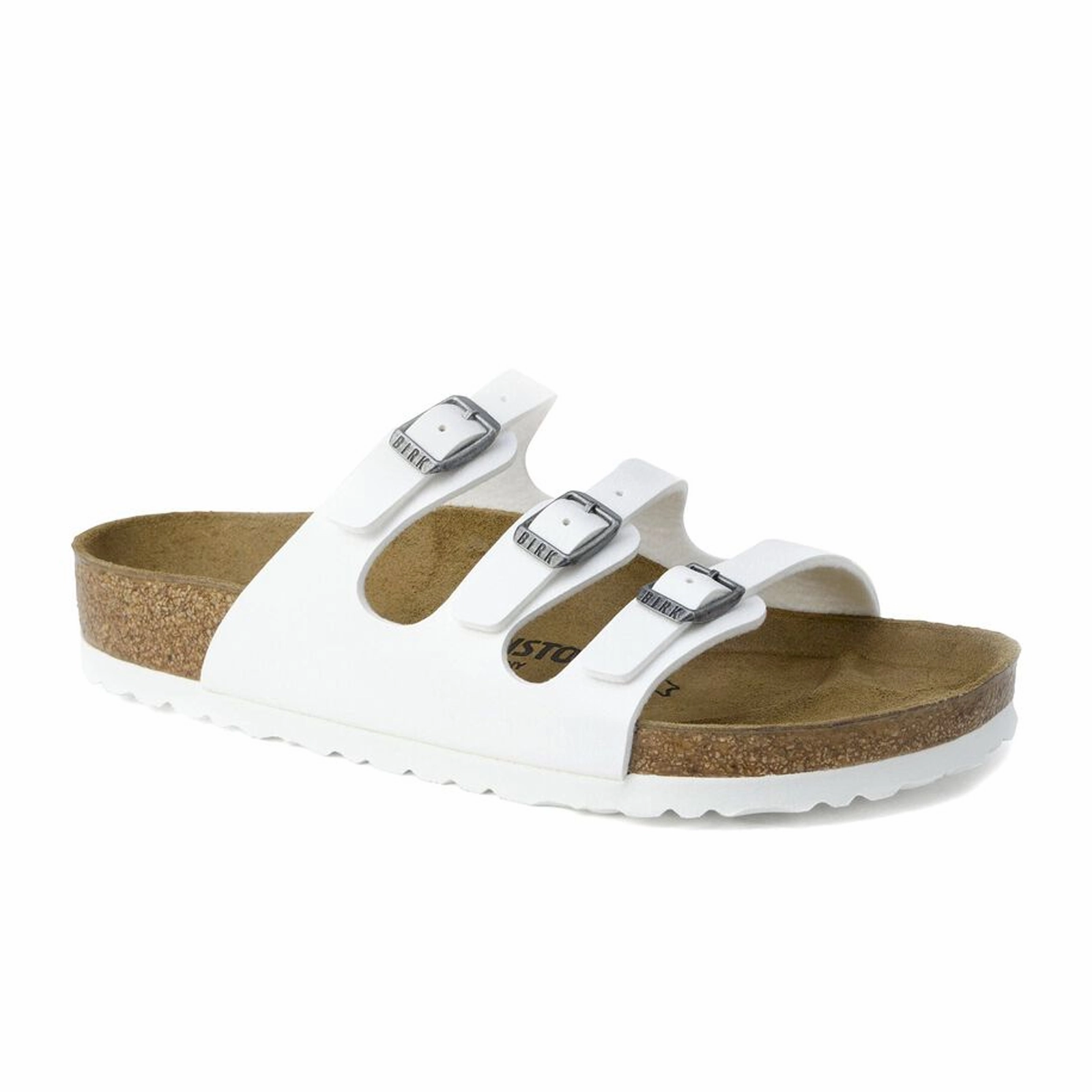 Heel Strap Birkenstock Florida Slide Sandal (Women) - White Birko-Flor
