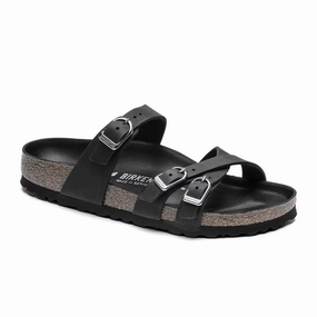 Quick Dry Material Birkenstock Franca Hex Narrow Slide Sandal (Women) - Black Oiled Leather