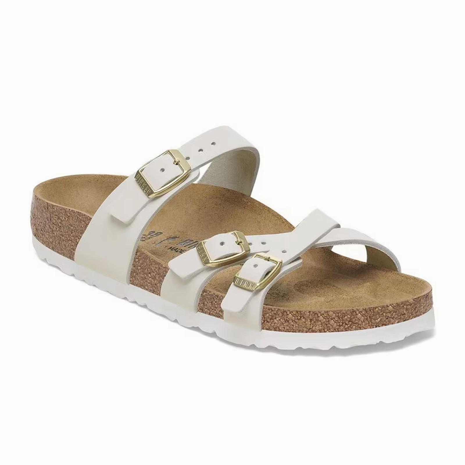 Birkenstock Franca Slide Sandal (Women) - Antique White Nubuck Bare Feel