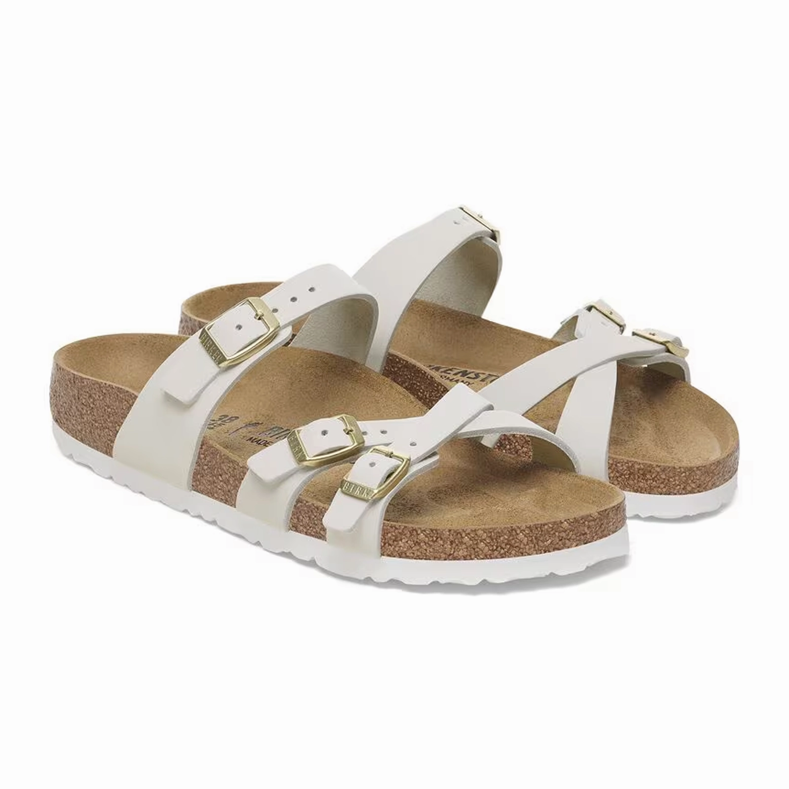 Birkenstock Franca Slide Sandal (Women) - Antique White Nubuck Chic Casual Footwear Cushioned Collar Padding